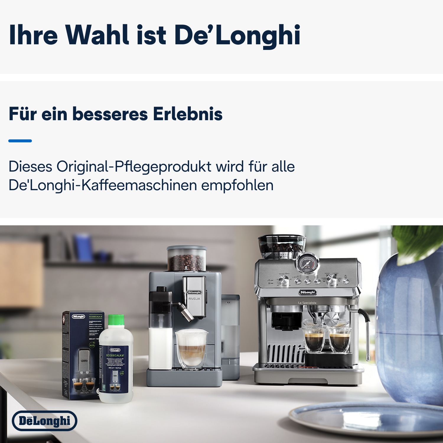 De'Longhi Entkalker »DLSC500 EcoDecalk«, Kalklöser für Kaffeevollautomat und Espressomaschine