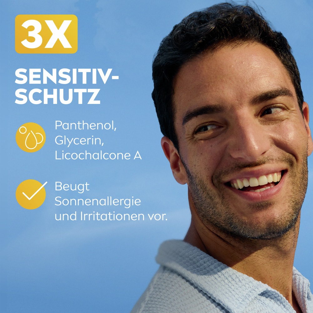 Nivea Sun Sonnenschutzlotion »UV Face Sensitive LSF50+ mit  Silky UV Stick Vorteilspack« speziell für empfindliche Haut; beugt Sonnenallergien vor