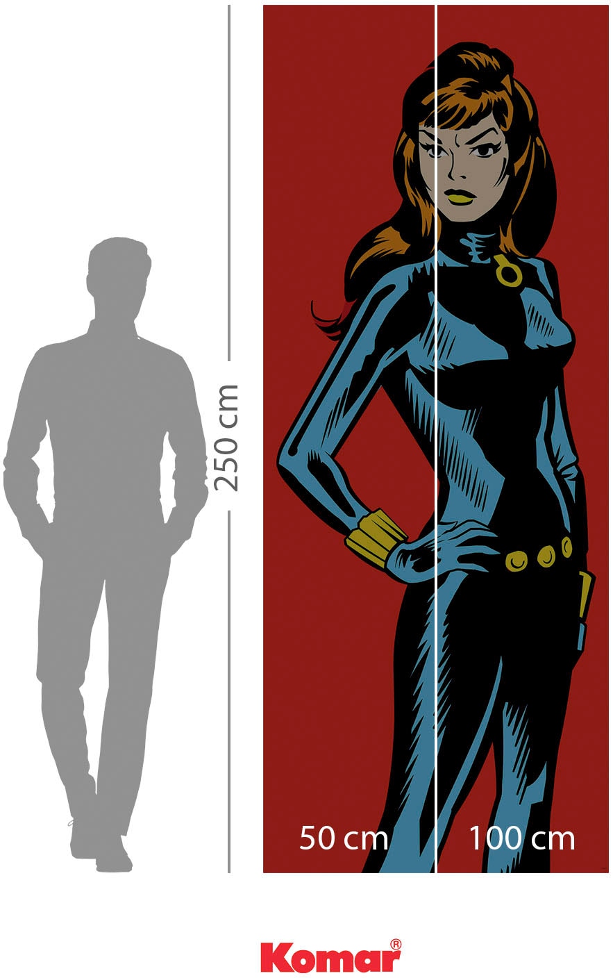 Komar Vliestapete »Digitaldruck Vlies -  Marvel PowerUp Widow - Größe 100 x 250 cm« bedruckt glatt Kinderzimmer