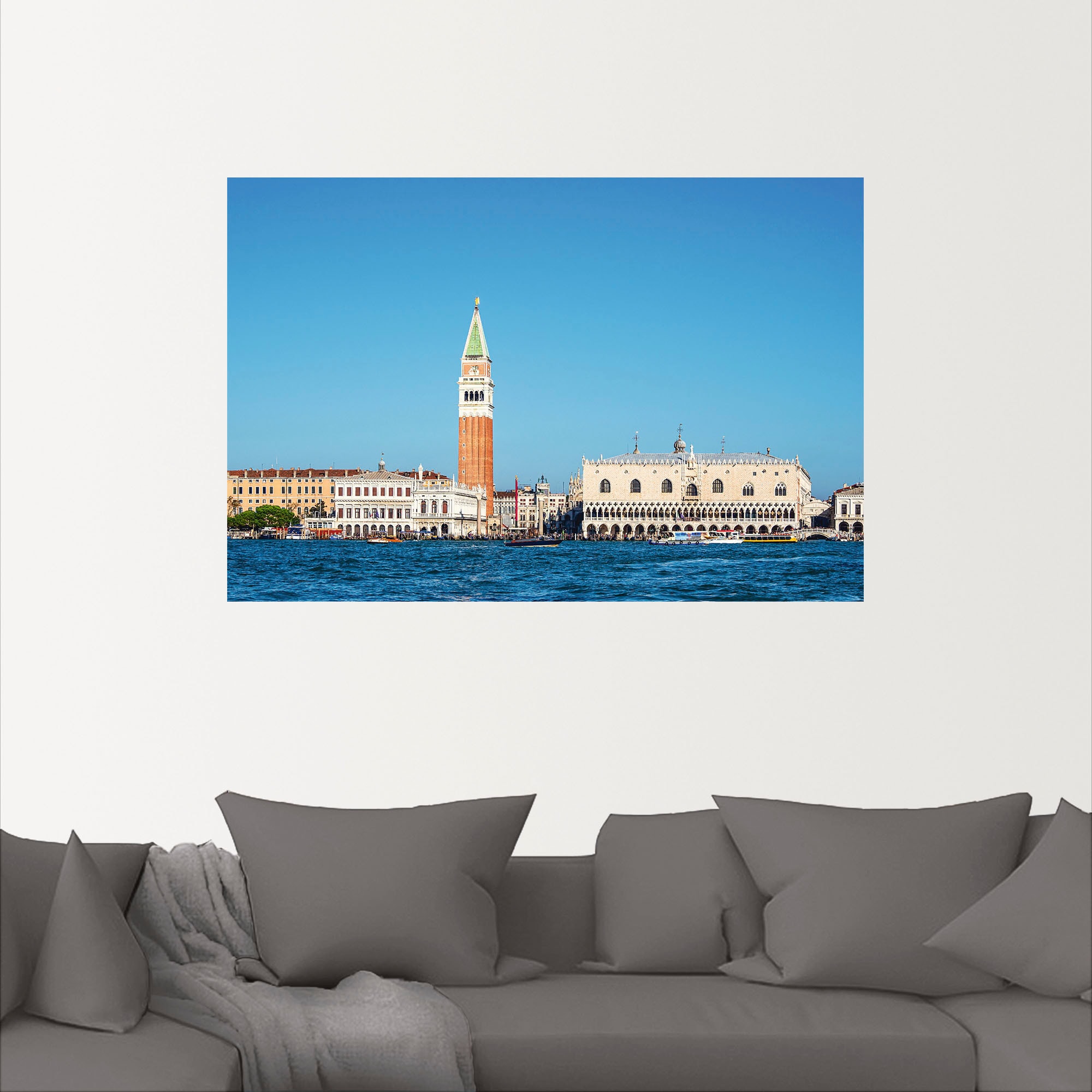 Artland Wandbild »Markusplatz mit Dogenpalast Venedig«, Venedig, (1 St.), als Alubild, Leinwandbild, Wandaufkleber oder Poster in versch. Größen
