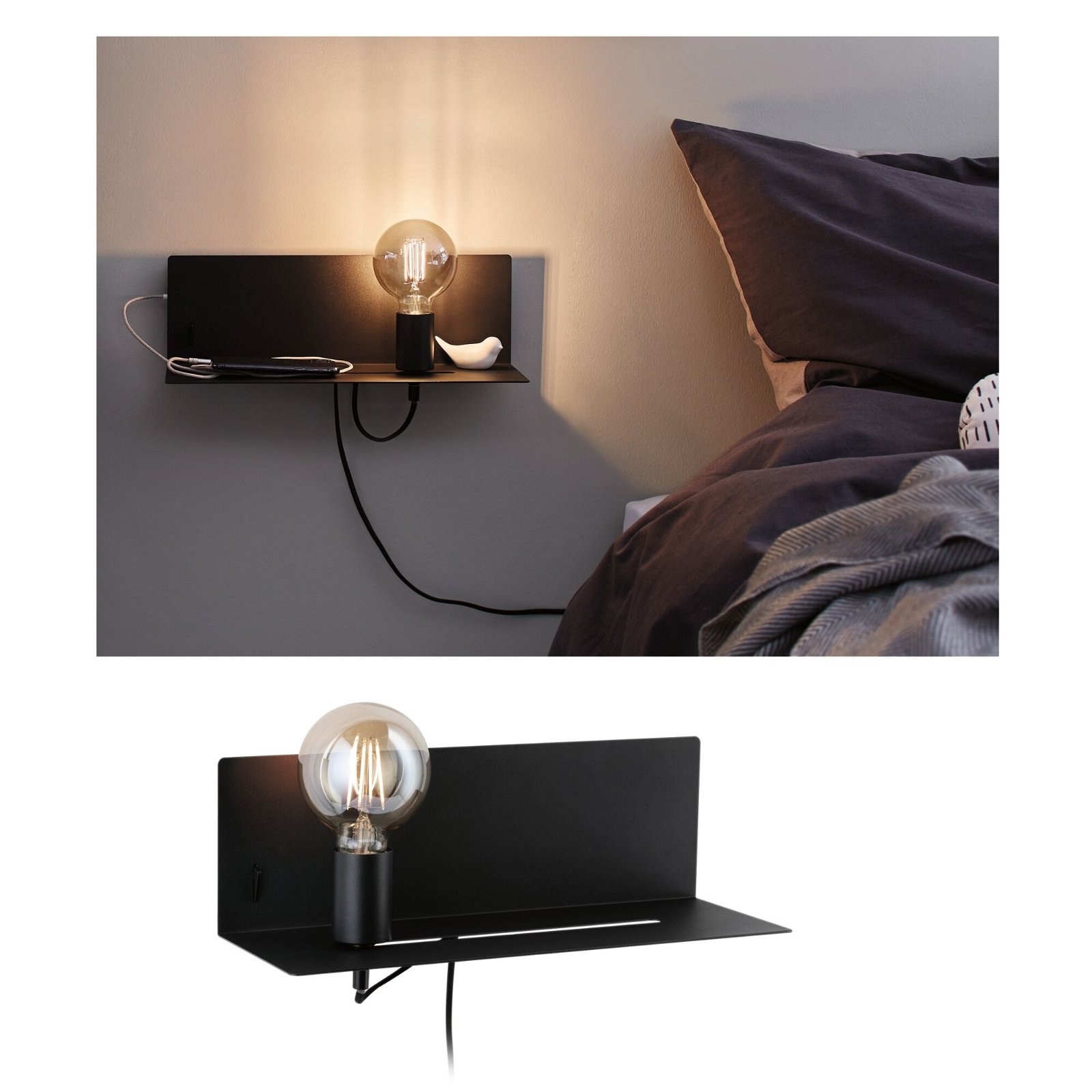 Paulmann Wandleuchte »Devara max. 1x40W USBC 230V Metall«, 1 flammig, Leuch günstig online kaufen