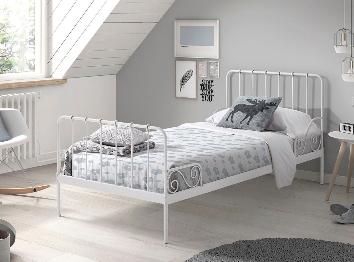 Vipack Jugendbett »Alice, Bettgestell Metall, Pulverbeschichtet, In Zeitlosem Design« B/H/T Ca. 205x89, 5x94, 5cm, Zwei Farben Zur Auswahl,