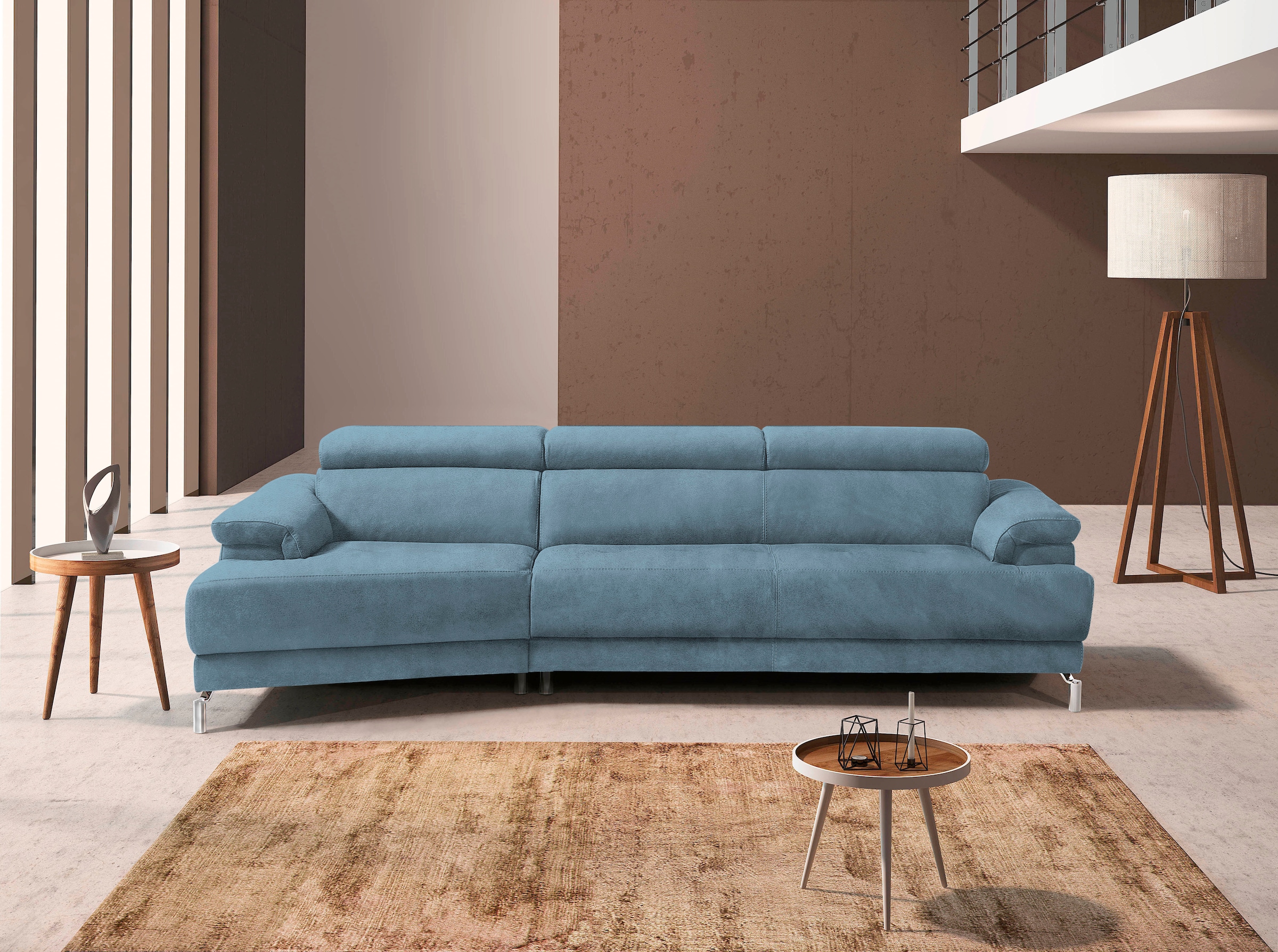 Egoitaliano Ecksofa »Soul, extravagantes Designsofa, Megasofa, super bequem, tolle Details« mit Trapez-Abschlußelement, inkl verstellbarer Kopfteile