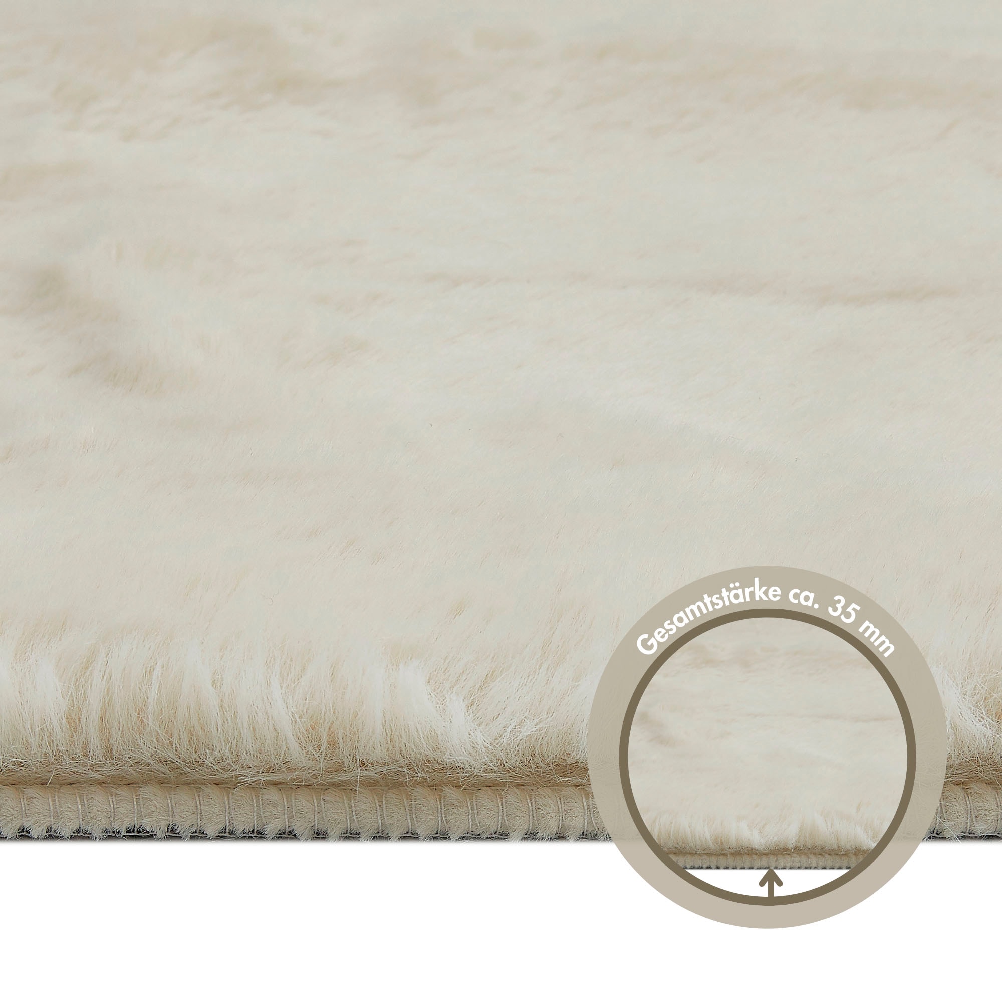 LUXOR living Fellteppich »Novara«, rechteckig, 30 mm Höhe, Kunstfell, Kaninchenfell-Haptik, besonders weicher Hochflor