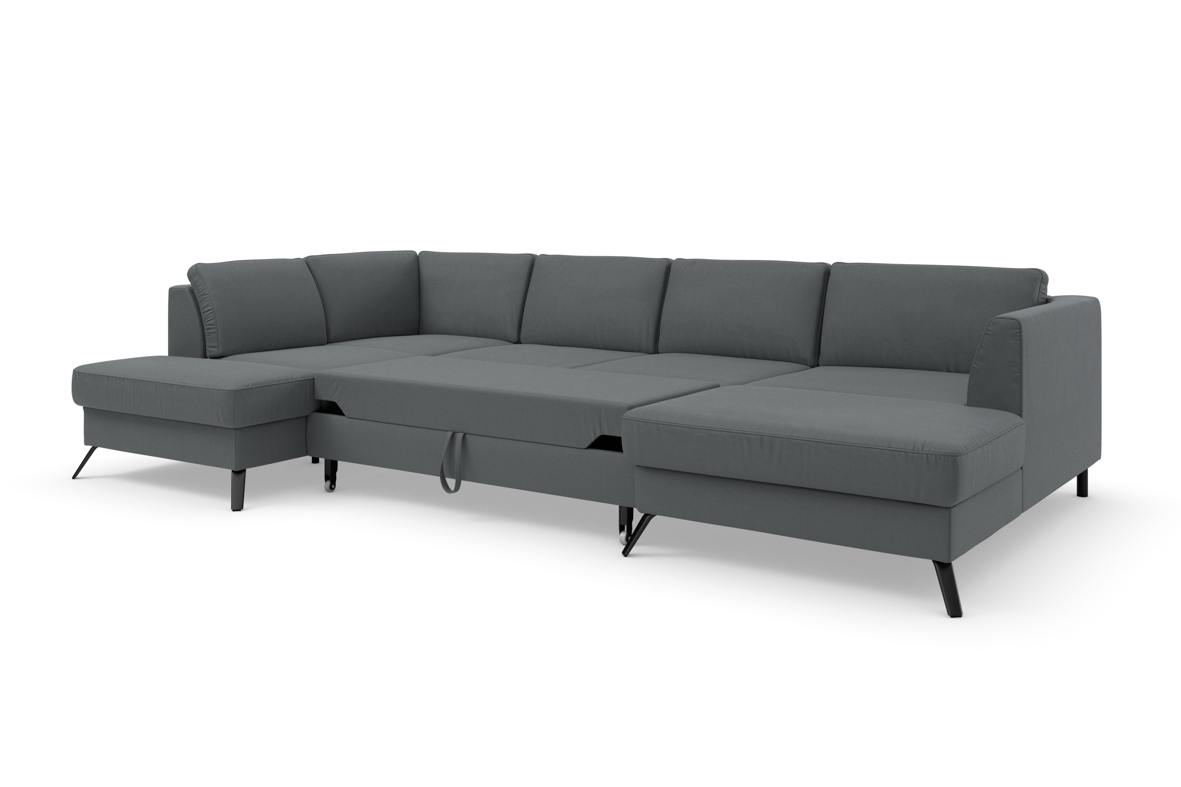 sit&more Wohnlandschaft »Olsen U-Form«, inklusive Sitztiefenverstellung, wahlweise mit Bettfunktion, 15cm hoch
