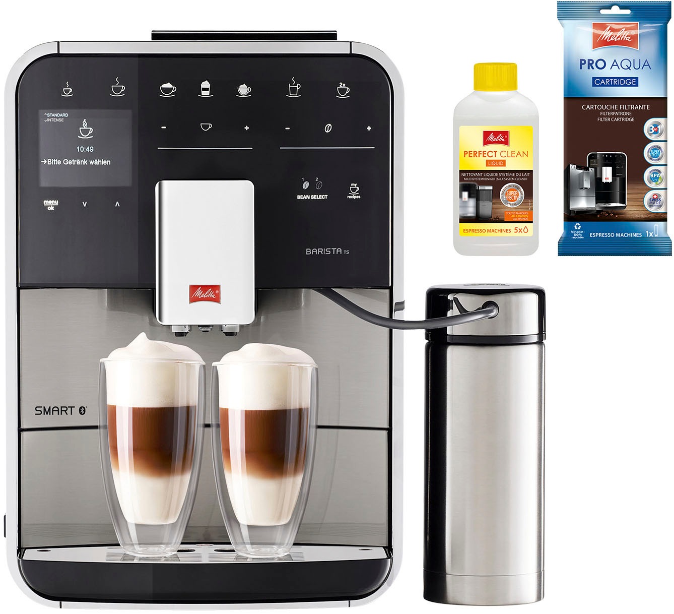 Melitta Kaffeevollautomat »Barista TS Smart® F 86/0-100, Edelstahl«, Hochwertige Front aus Edelstahl, 21 Kaffeerezepte & 8 Benutzerprofile