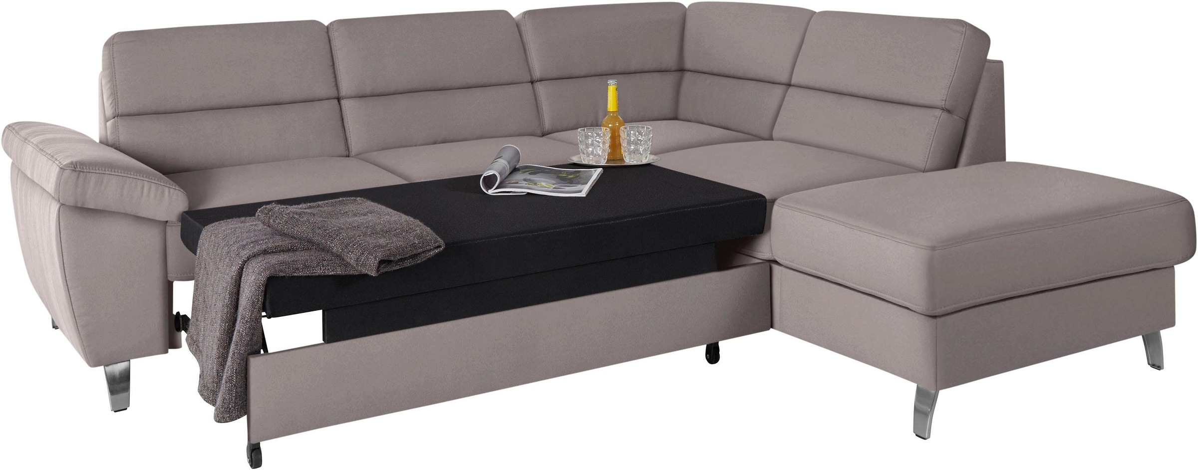 sit&more Ecksofa »Sorano L-Form«, wahlweise mit Bettfunktion und Bettkasten