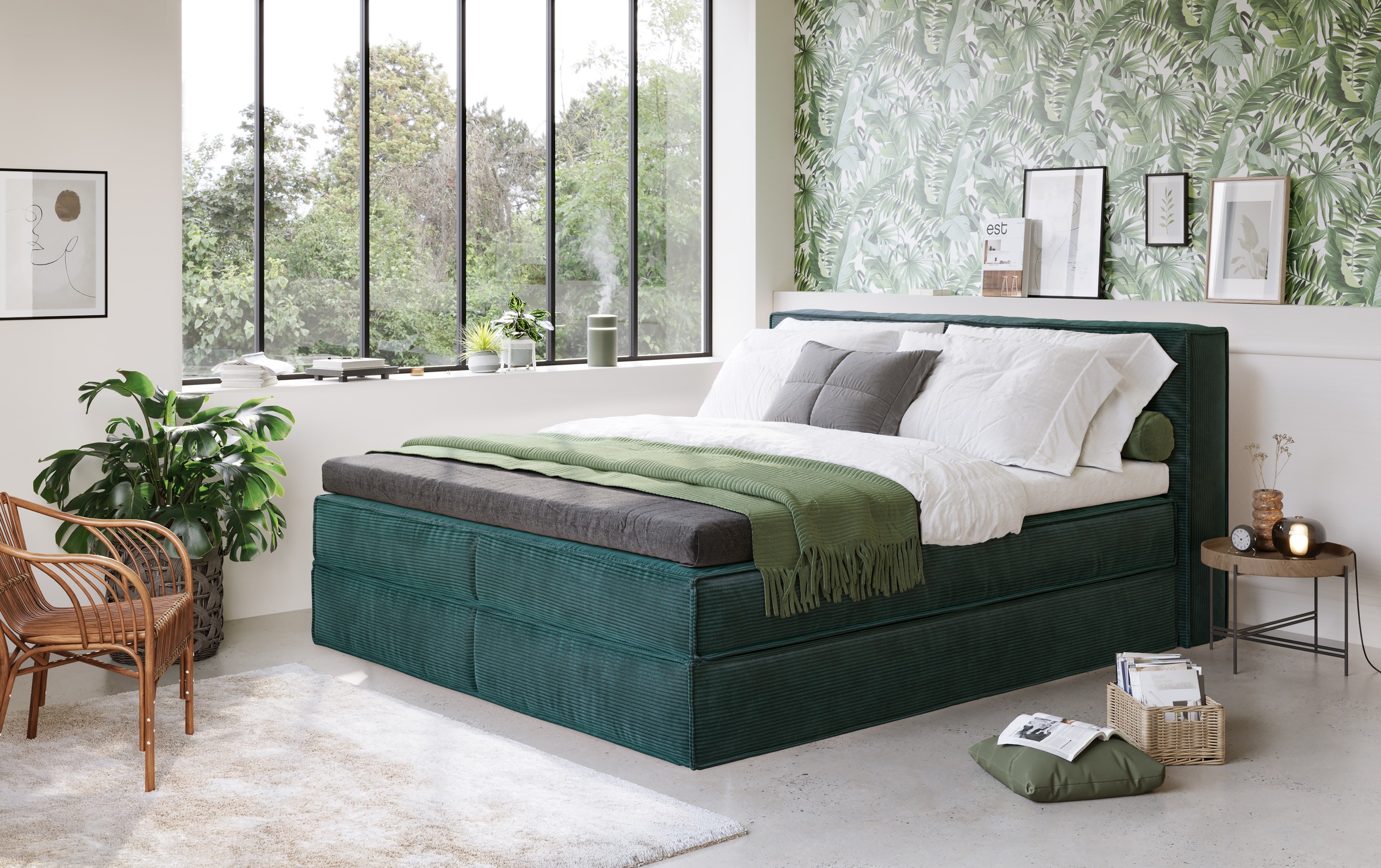Home affaire Boxspringbett »Milano«, Boxbett inkl. Topper, 2 Matratzen, Härtegrade H2, H3 und H4 wählbar