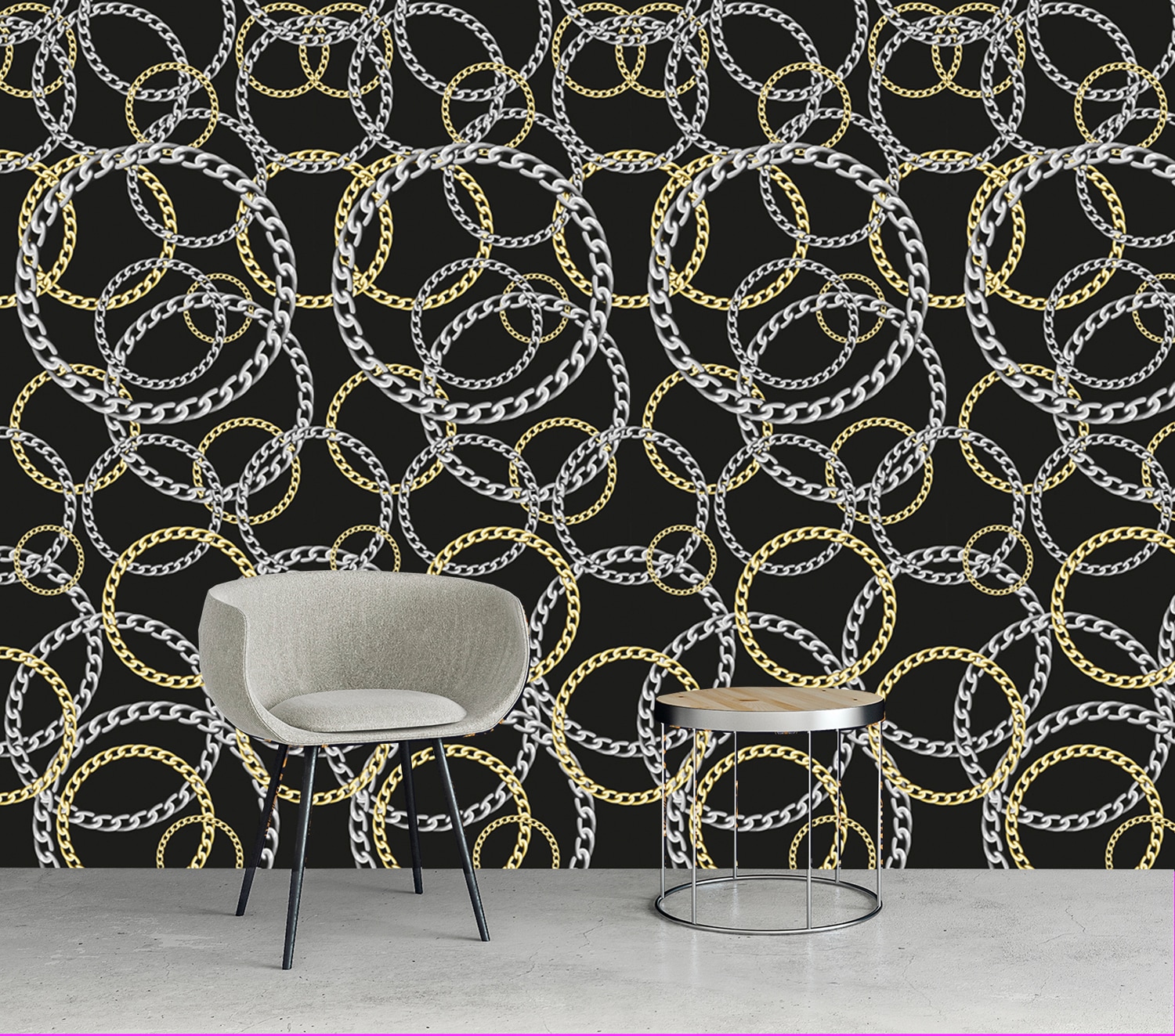 queence Vinyltapete »Fashion Chains« Barock | Kunst | bedruckt glatt 90x250cm, selbstklebend, kinderleichte Anbringung, , Sticker