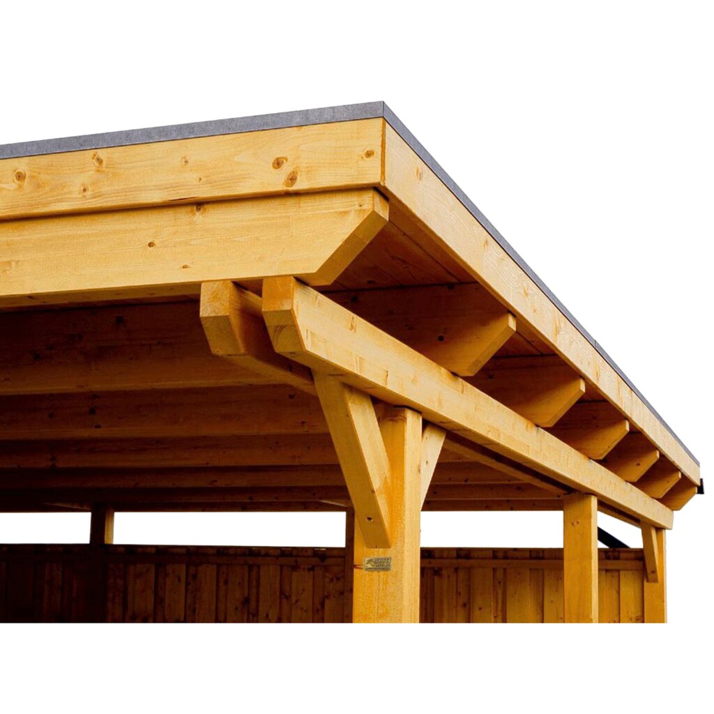 Skanholz Doppelcarport »Emsland«, Leimholz-Nordisches Fichtenholz, 550 cm, dunkelgrau