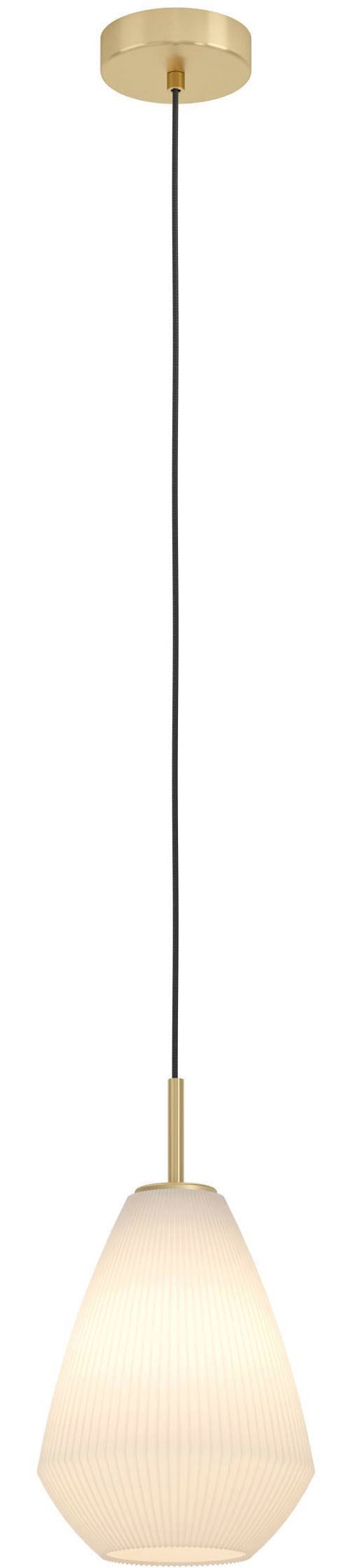 EGLO Hängeleuchte »Caprarola Hängelampe, E27, Esstischlampe, Wohnzimmerlampe, Lampe« E27 1 Stk. aus satiniertem Glas und Metall in Messing, Hängeleuchte, E27, Ø 20 cm