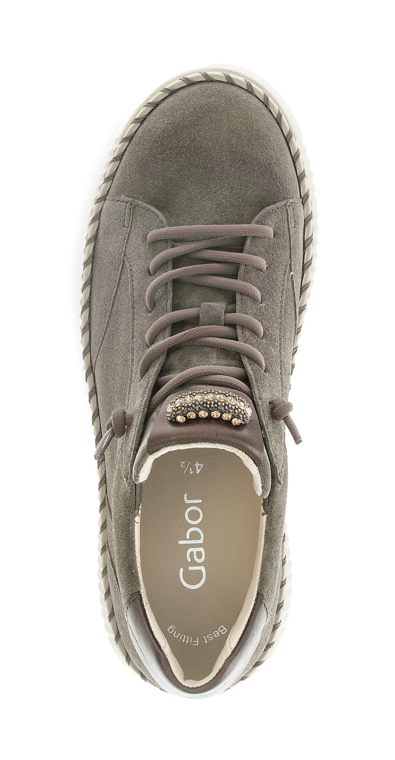 Gabor Slip-On Sneaker, Freizeitschuh, Halbschuh, Slipper mit funkelnden Schmuckelement
