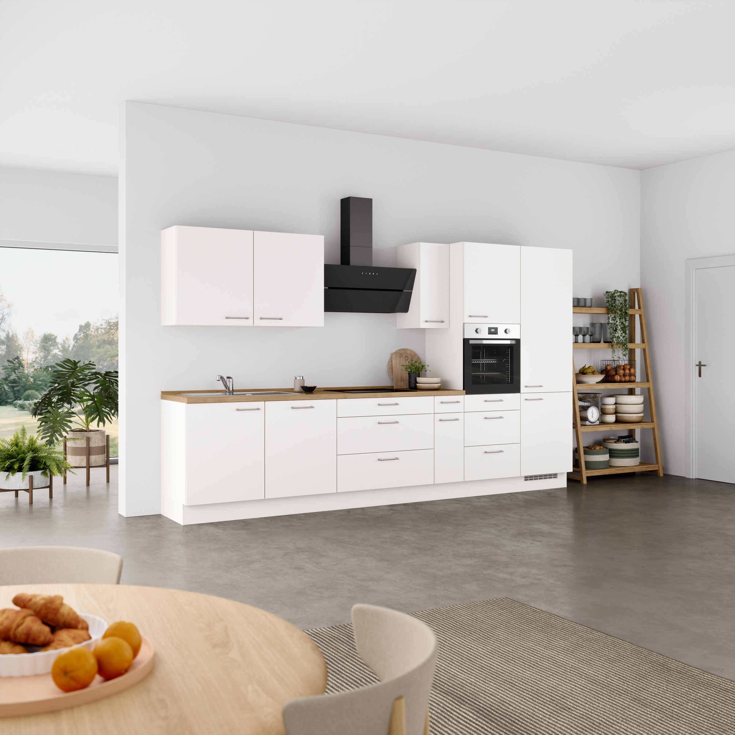 nobilia® Küchenzeile »"Laser II"«, vormontiert, Ausrichtung wählbar, Breite 360 cm, wahlw. mit E-Geräten