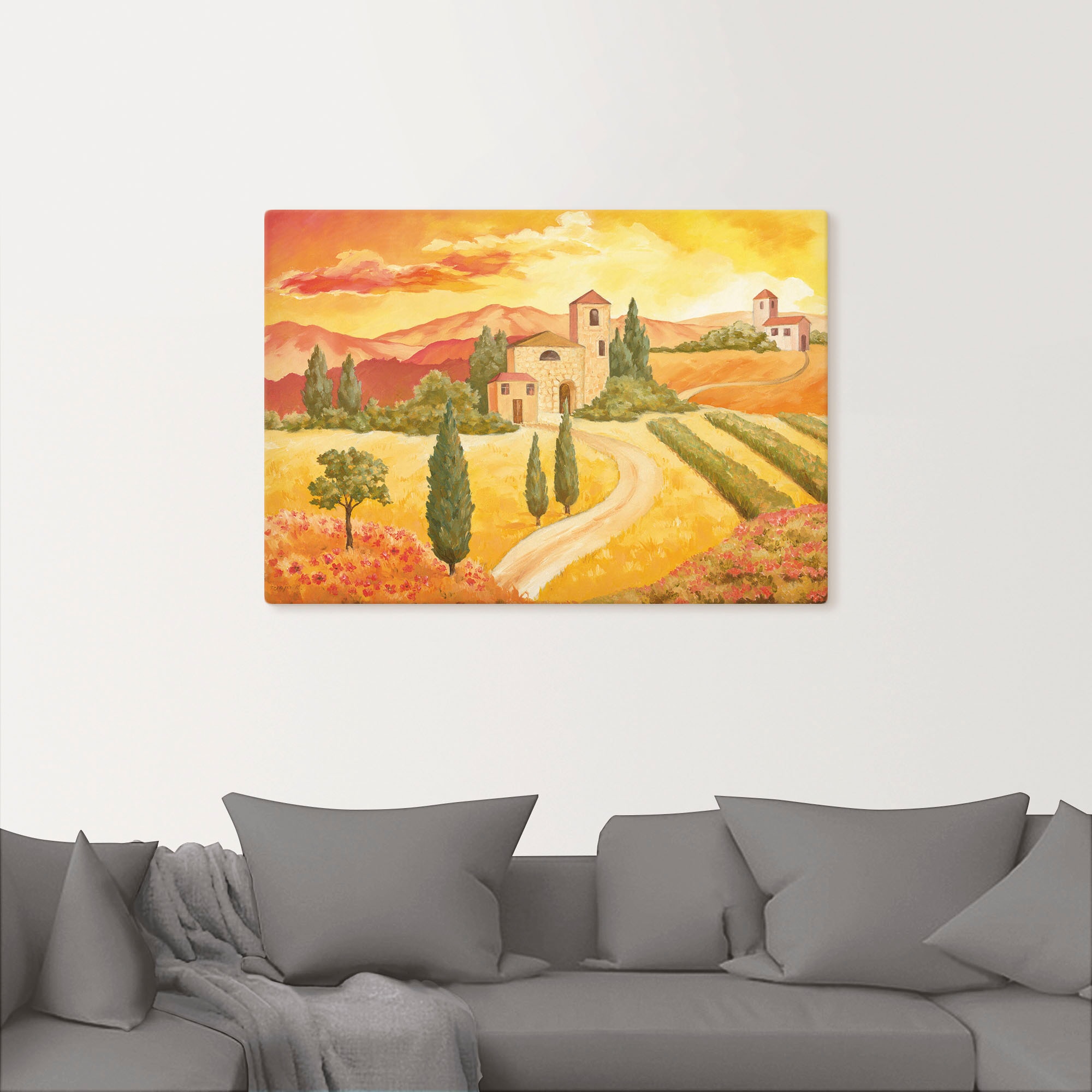 Artland Wandbild »Landschaft VII_gelb«, (1 St.), als Alubild, Outdoorbild, Leinwandbild in verschied. Größen
