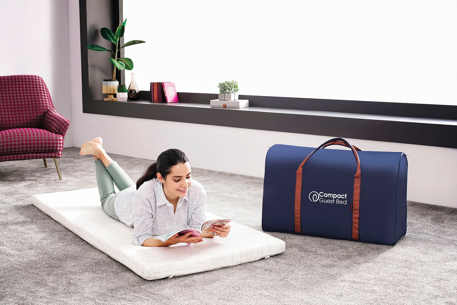 Yatas Bedding Kaltschaummatratze »Kompaktes Gästebett, Matratze 80 x 200 cm«, 6 cm hoch, Raumgewicht: 35 kg/m³, (1 St.), Cleveres Reißverschlusssystem