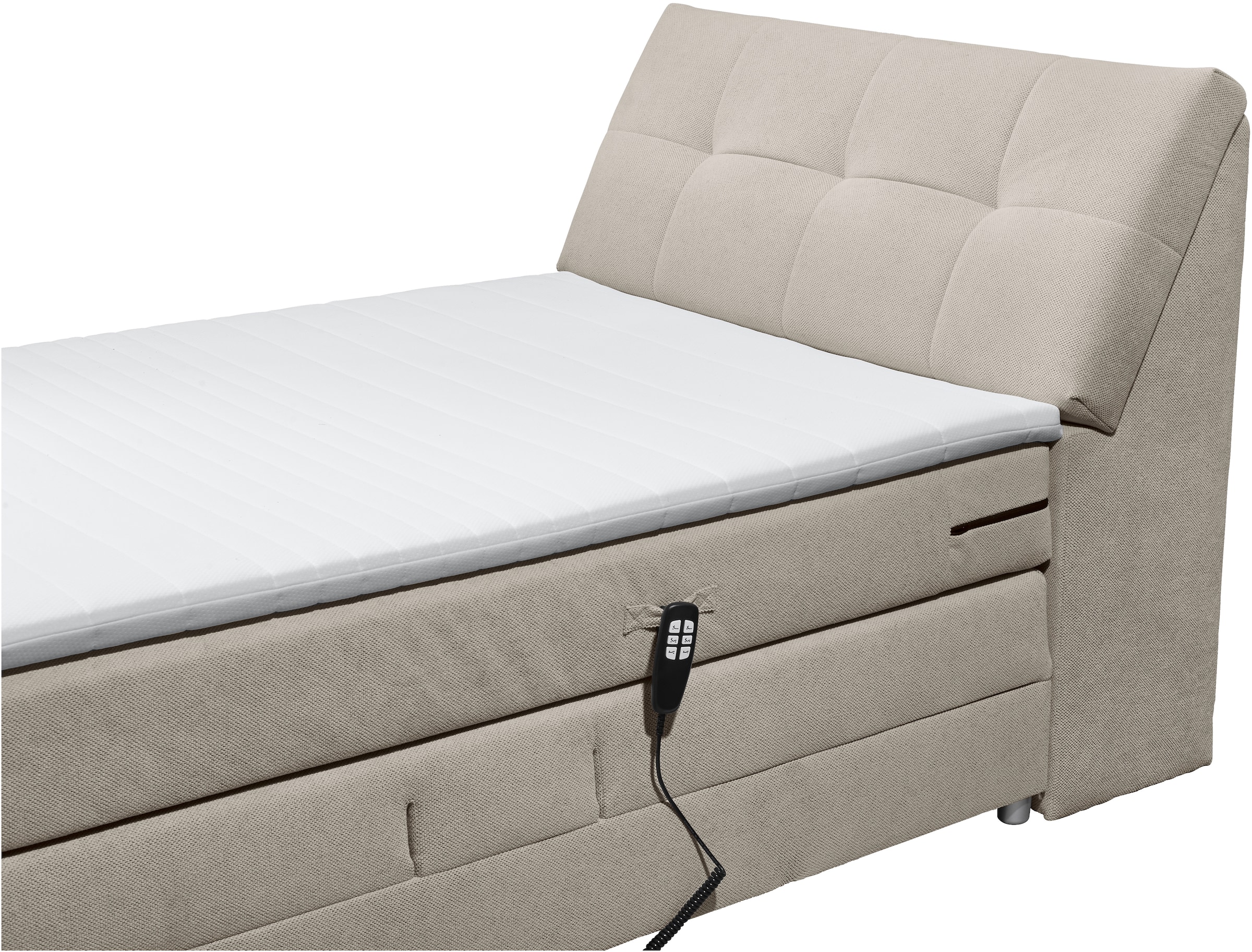 ED EXCITING DESIGN Boxspringbett »Toulouse«, inkl. Motor, inkl. Stauraum im Kopfteil