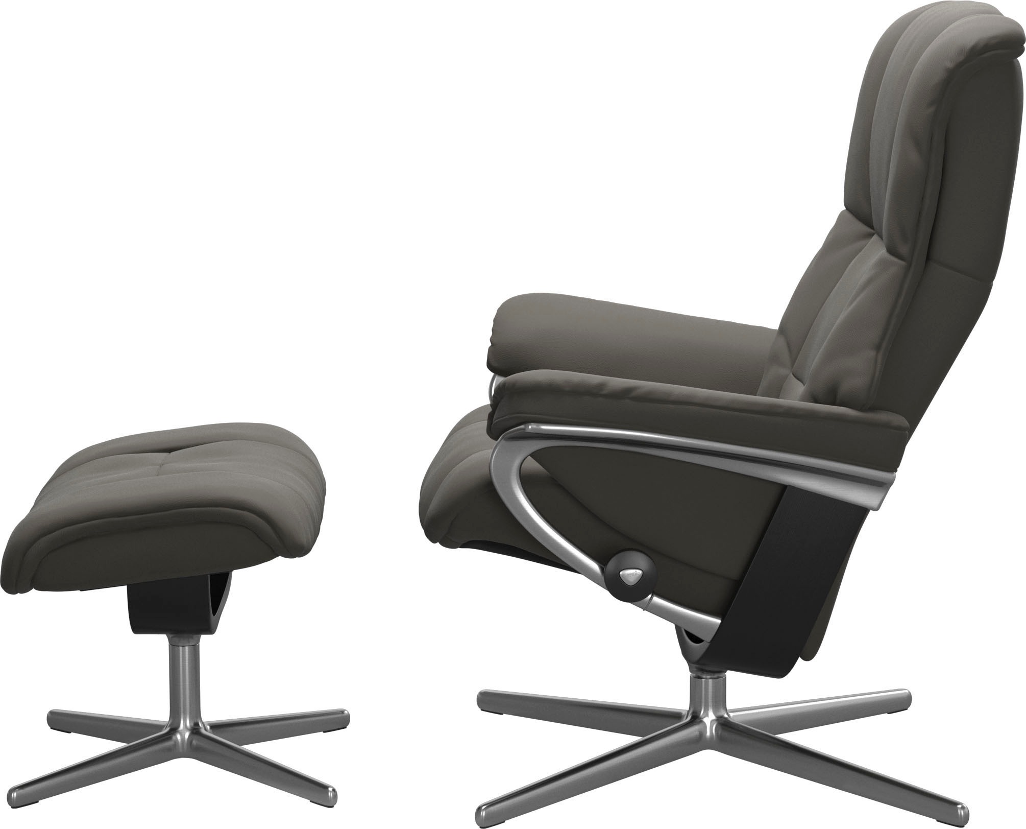 Stressless® Relaxsessel »Mayfair«, (Set, Relaxsessel mit Hocker), mit Hocker, mit Cross Base, Größe S, M & L, Holzakzent Schwarz