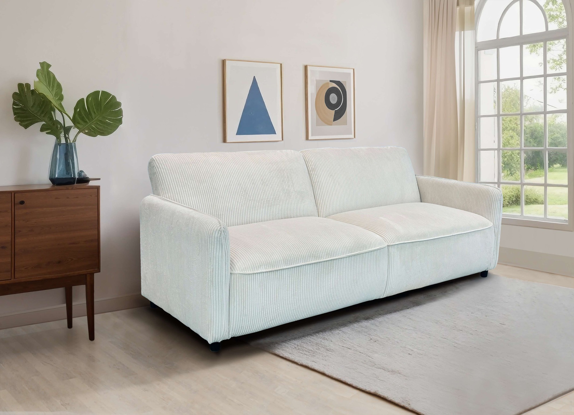 Dorel Home 3-Sitzer »ALICIA Schlafsofa 209 cm«, Federkernpolsterung, verstellbare Rückenlehne, Liegefläche 110/190 cm