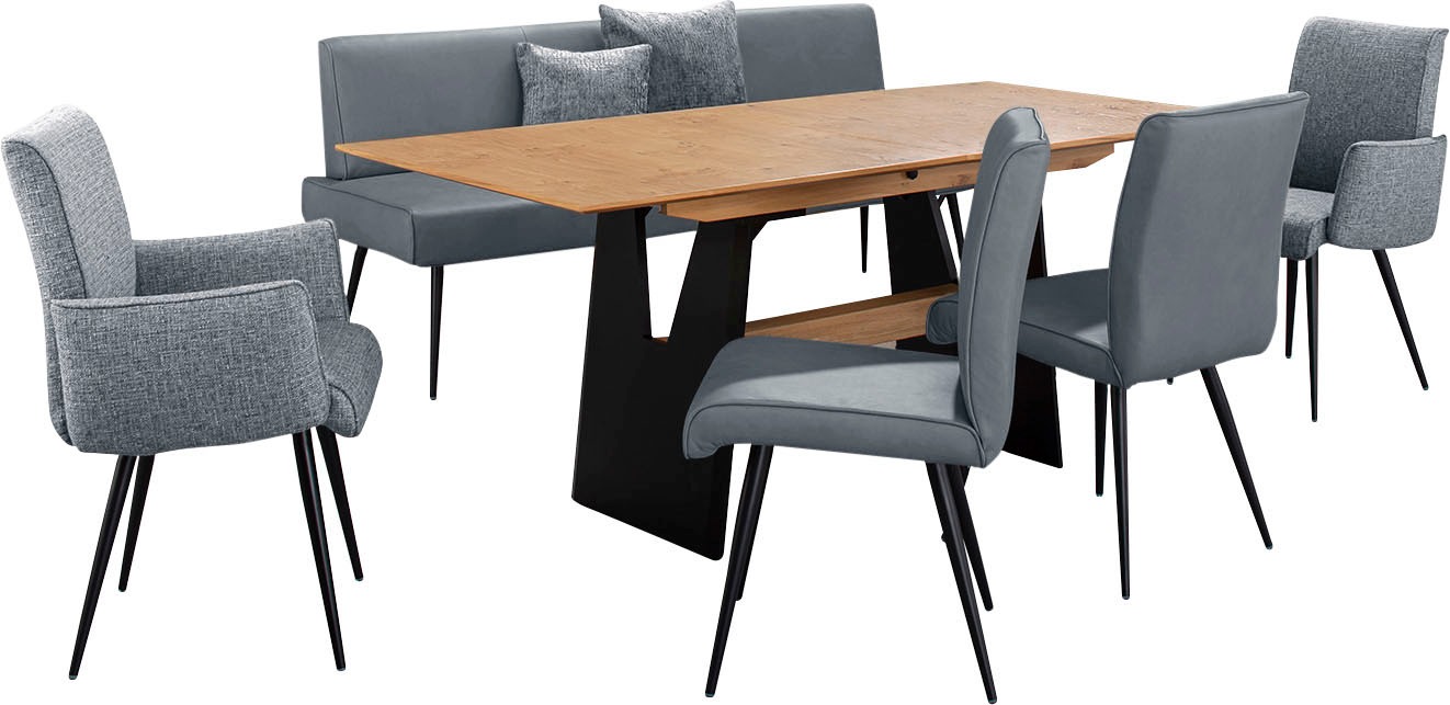 K+W Komfort & Wohnen Essgruppe »Giacomo I« Polsterbank, 2 Stühle und 2 Arml günstig online kaufen