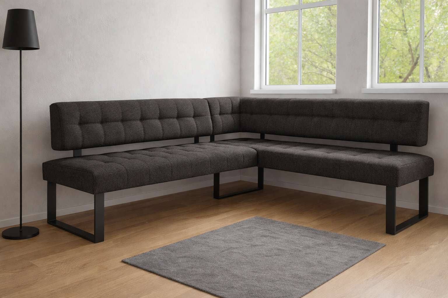 Home affaire Eckbankgruppe »Mia Essecke, Sitzgruppe, Eckbankgruppe, Küchenbankgruppe« Set, 4er, 4 tlg. Eckbank mit Wellenfederung; Tisch in Eiche massiv