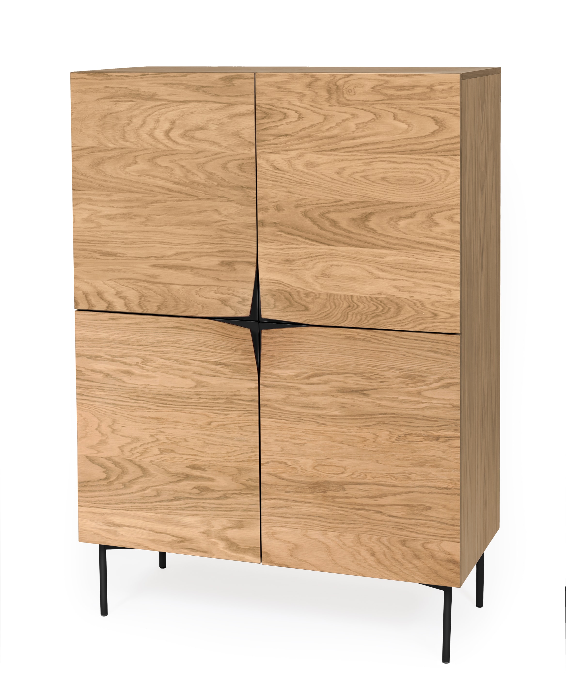 Woodman Highboard, Kommode mit Holzfurnier aus Eiche, im Skandinavischen Design