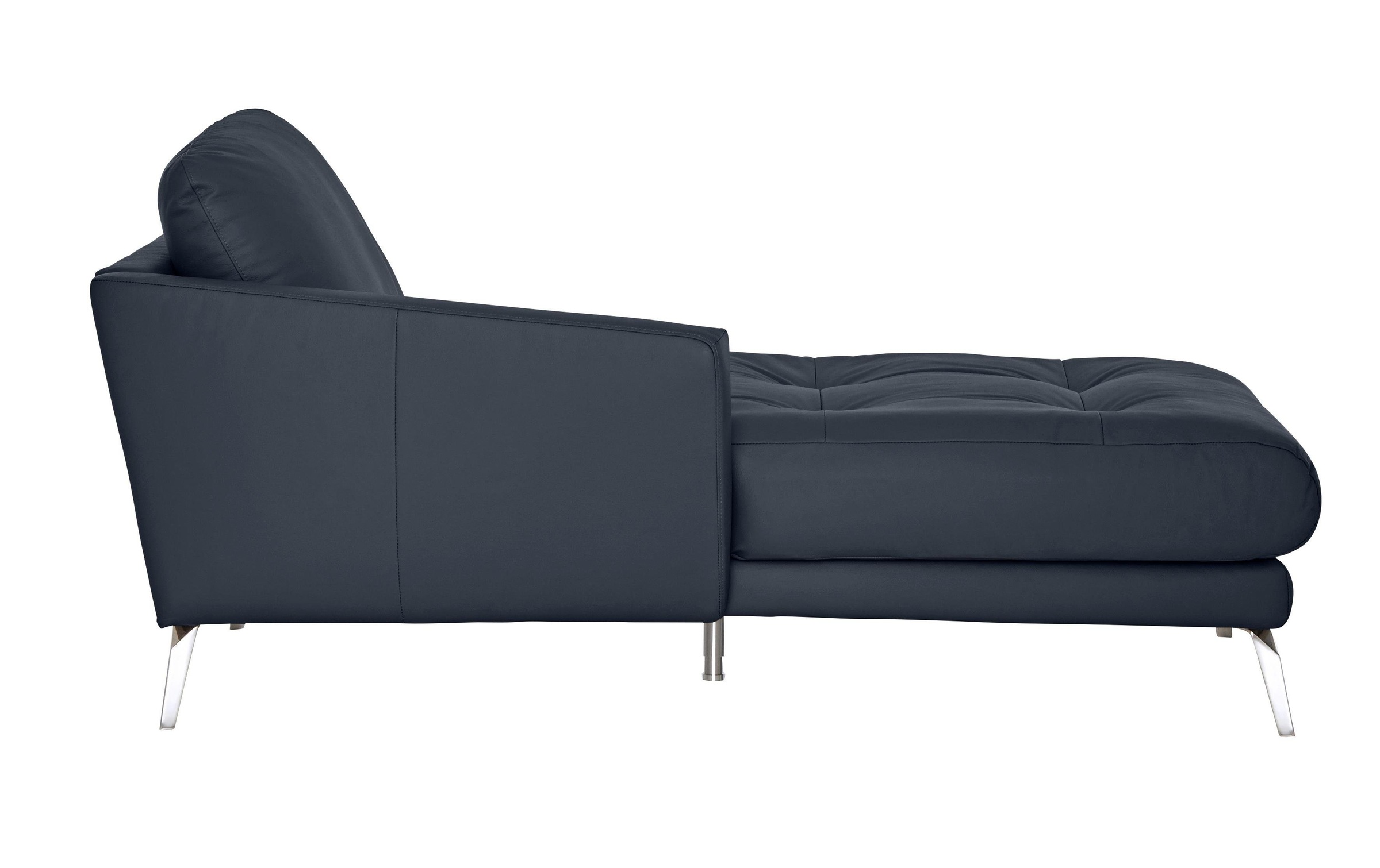 W.SCHILLIG Chaiselongue »softy«, mit dekorativer Heftung im Sitz, Füße Chrom glänzend