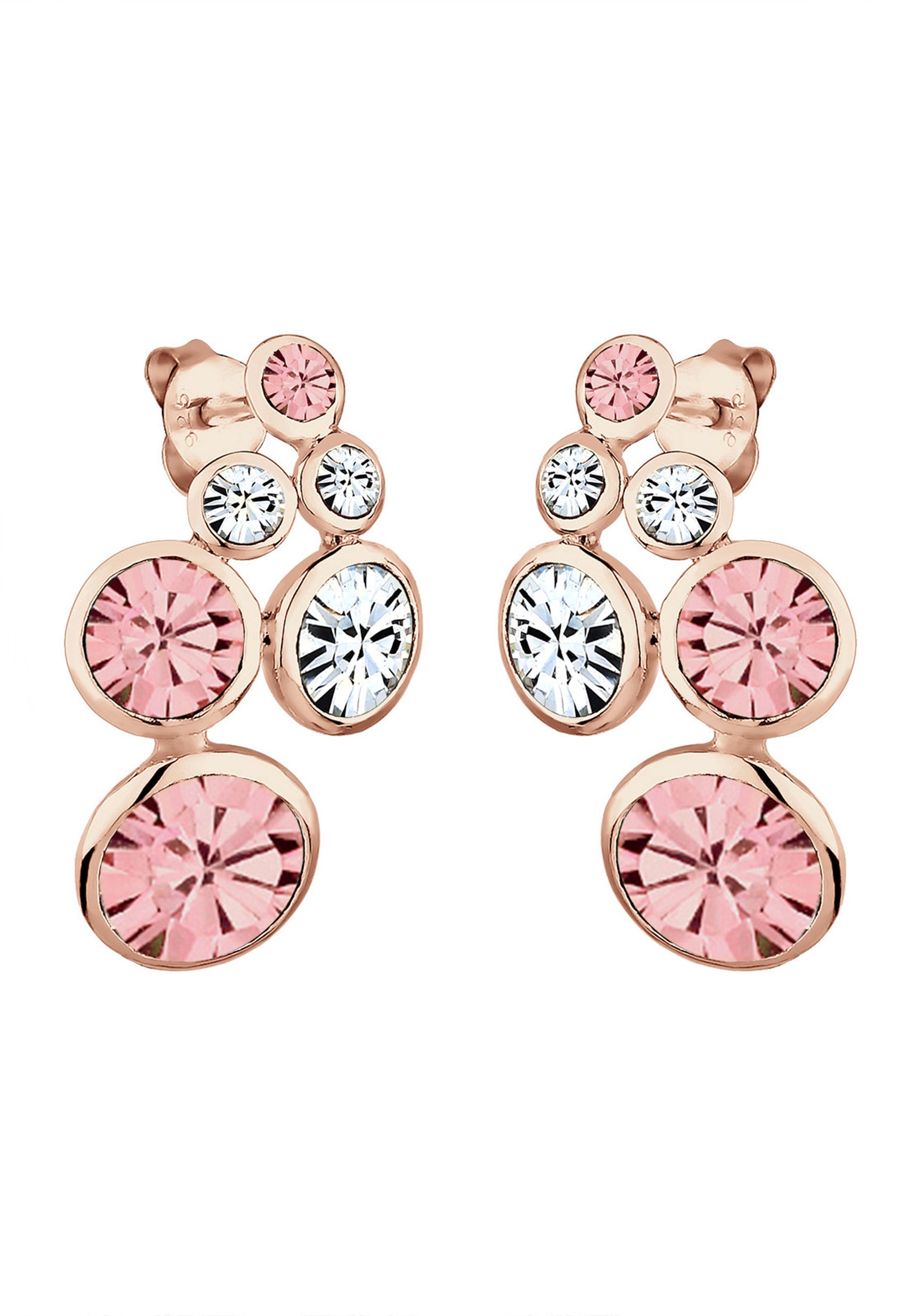 Elli Paar Ohrstecker »Ohrstecker GlamourSilber rosegold, mit Kristallen von Swarovski®«