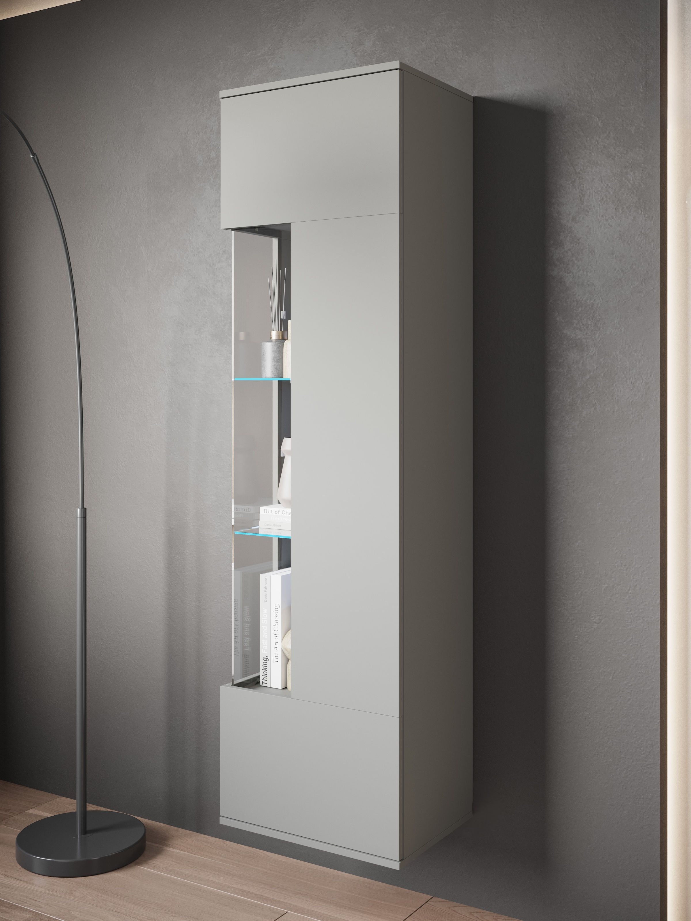 INOSIGN Vitrine »Kenia, stehend und hängend, Türanschlag wechselbar«, (1 St.), Vitrineschrank mit Glastüren 160 cm Höhe