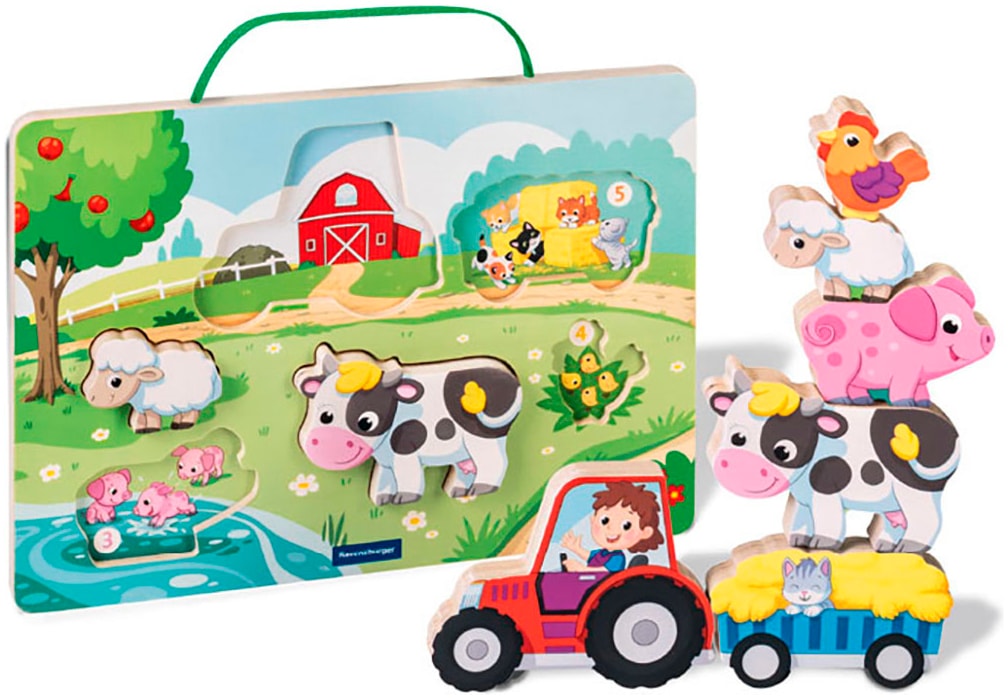 Ravensburger Puzzle »Play+ Magnetisches Holz-Zähl-Puzzl Bauernhof«
