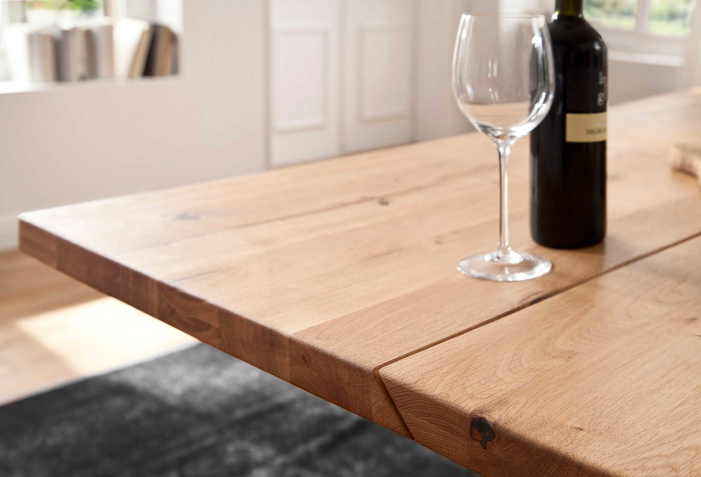 MCA furniture Esstisch »Greta« Esstisch mit Baumkante, gerader Kante oder geteilter Tischplatte