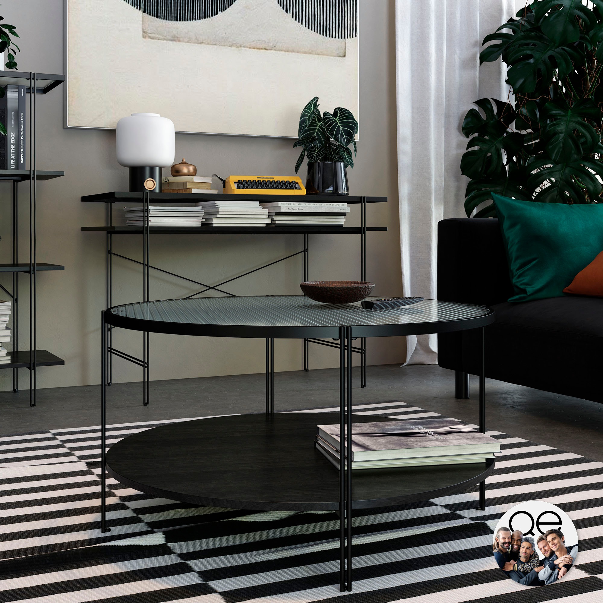 Dorel Home Couchtisch »Wainwright«, (1 St.), mit Tischplatte aus Glas, Ablageboden, Breite 81,5 cm, Höhe 45 cm