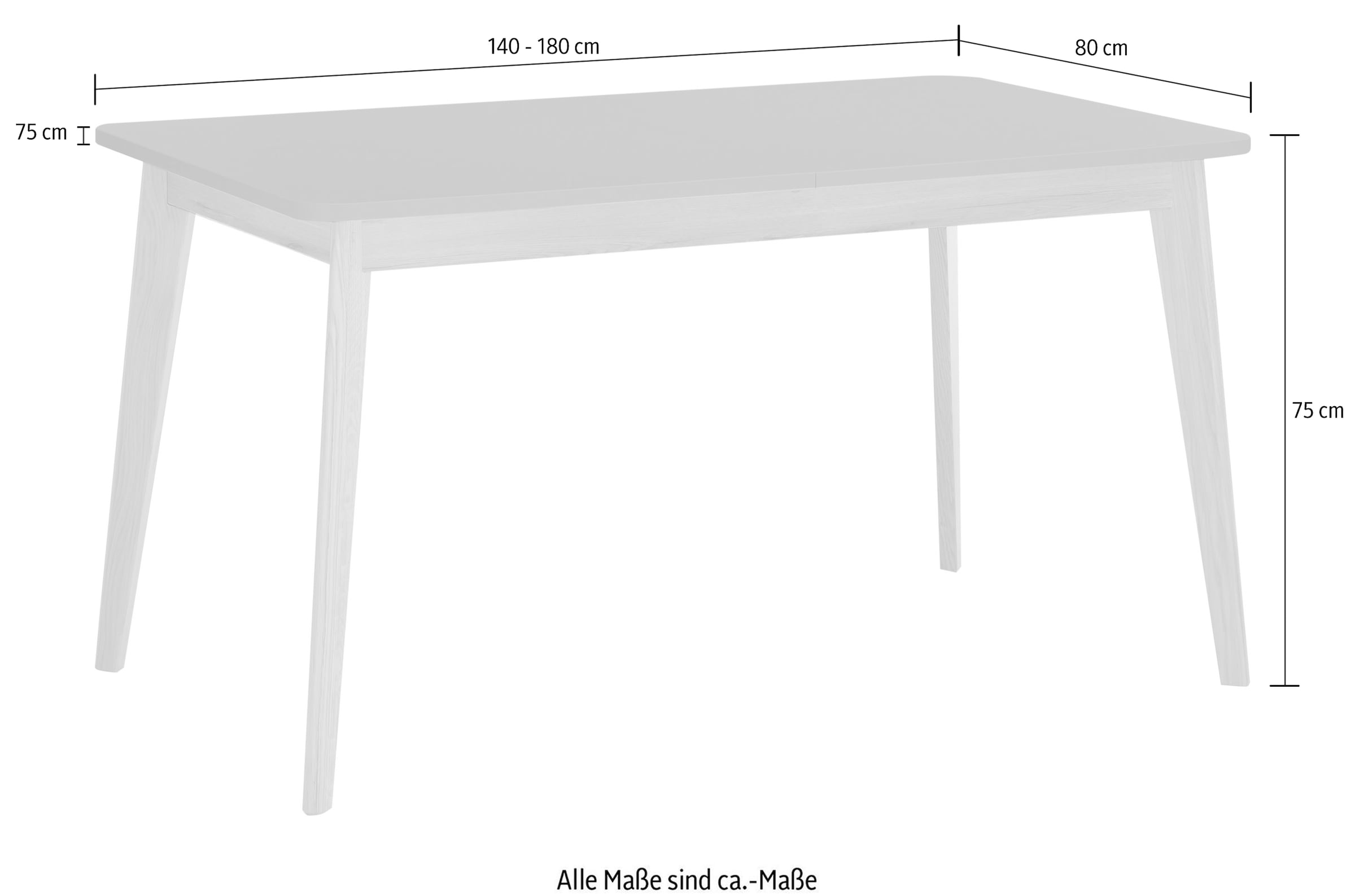 INOSIGN Esstisch »MAVAS«, in moderner Trendfarbe, Breite 140 - 180 cm (mit Einlegeplatte)