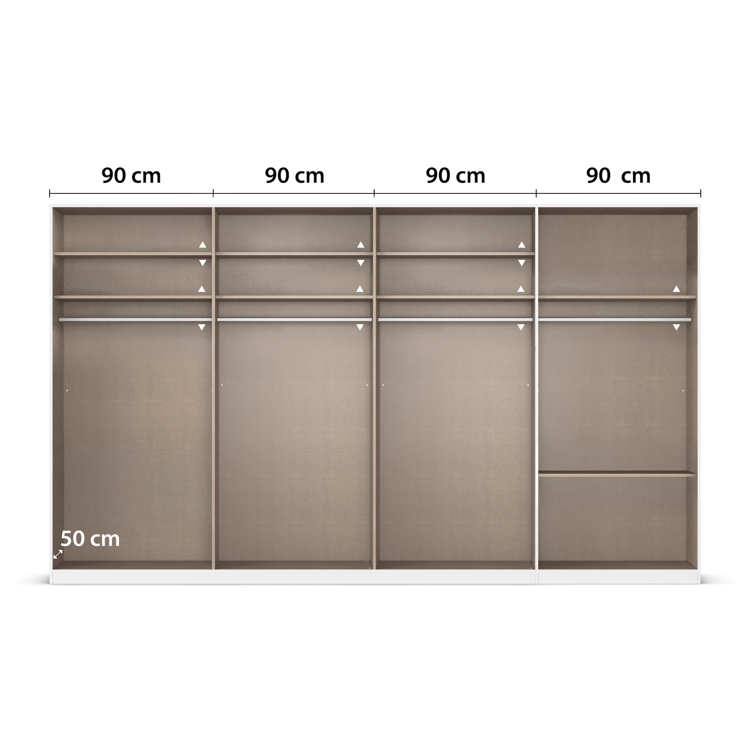 rauch Kleiderschrank »Drehtürenschrank Schrank Garderobe Wäscheschrank Schlafzimmer AVOLA«, (in 3 verschiedenen Ausstattungen BASIC/CLASSIC/PREMIUM), mit hochwertigen Stangengriffen aus Metall in Schwarz MADE IN GERMANY
