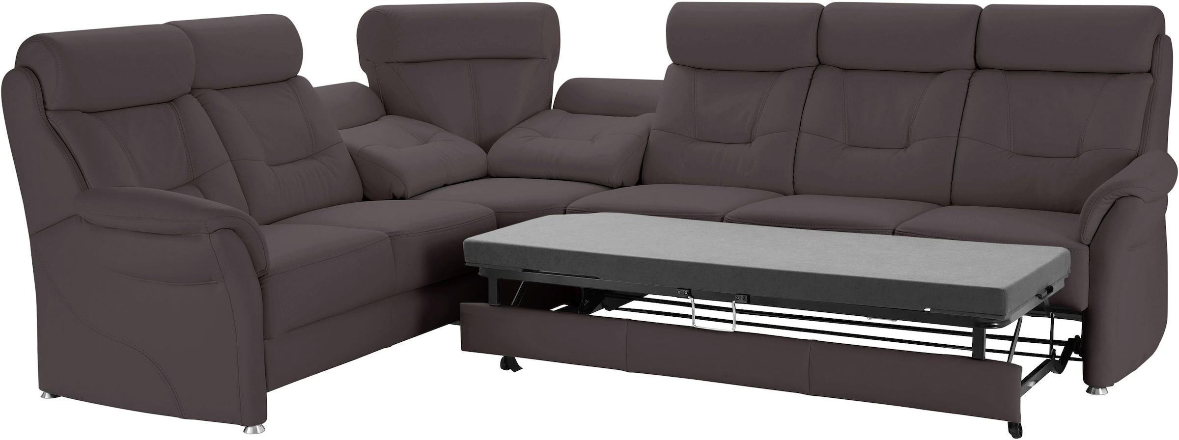 Places of Style Ecksofa »Sardinien L-Form«, mit Kopfteilverstellung, wahlweise mit Bettfunktion