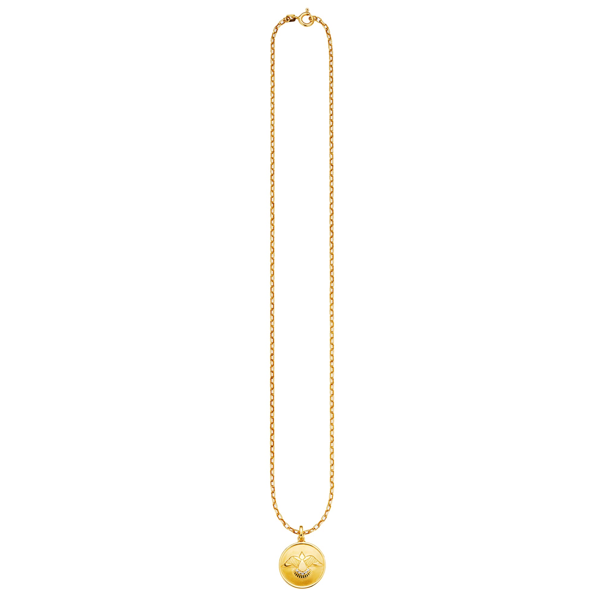 CAÏ Kette mit Anhänger »925/- Sterling Silber vergoldet Zirkonia Taube«