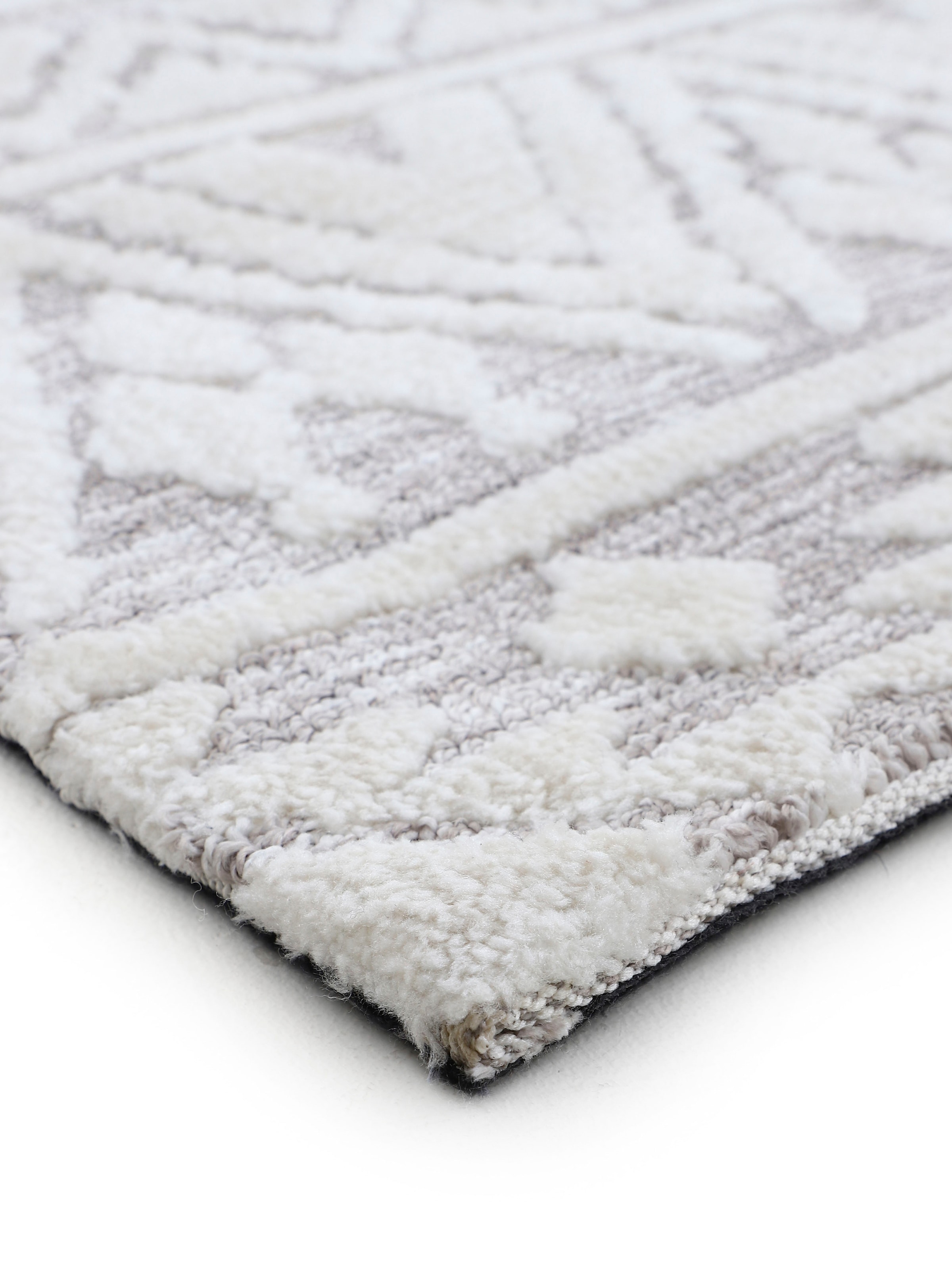 carpetfine Teppich »Holly 2«, rechteckig, 12 mm Höhe, Rauten Motiv, Hoch-Tief Struktur, Wohnzimmer