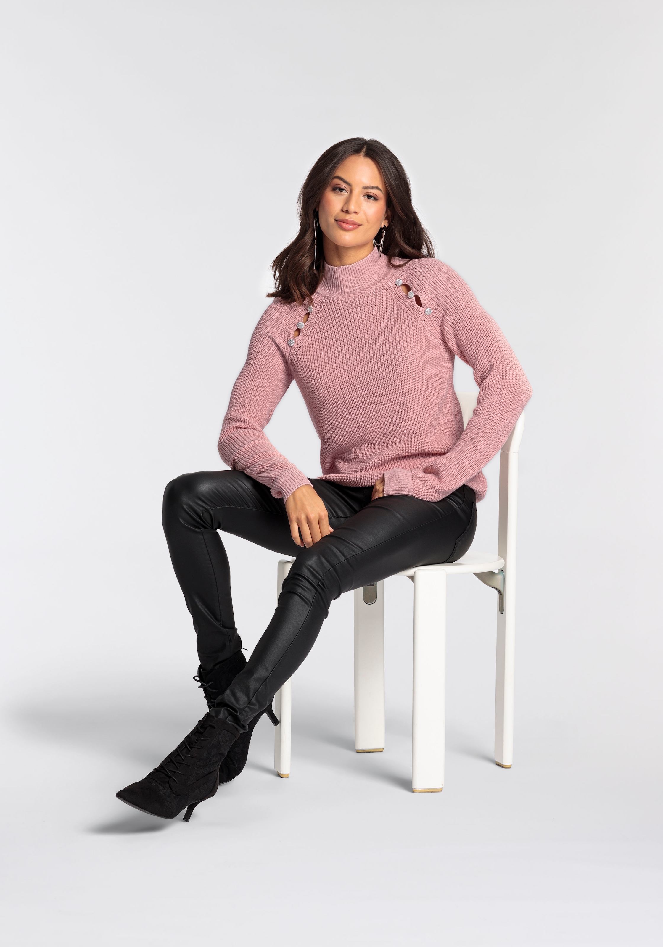 Melrose Stehkragenpullover, mit Cut-Outs - NEUE KOLLEKTION