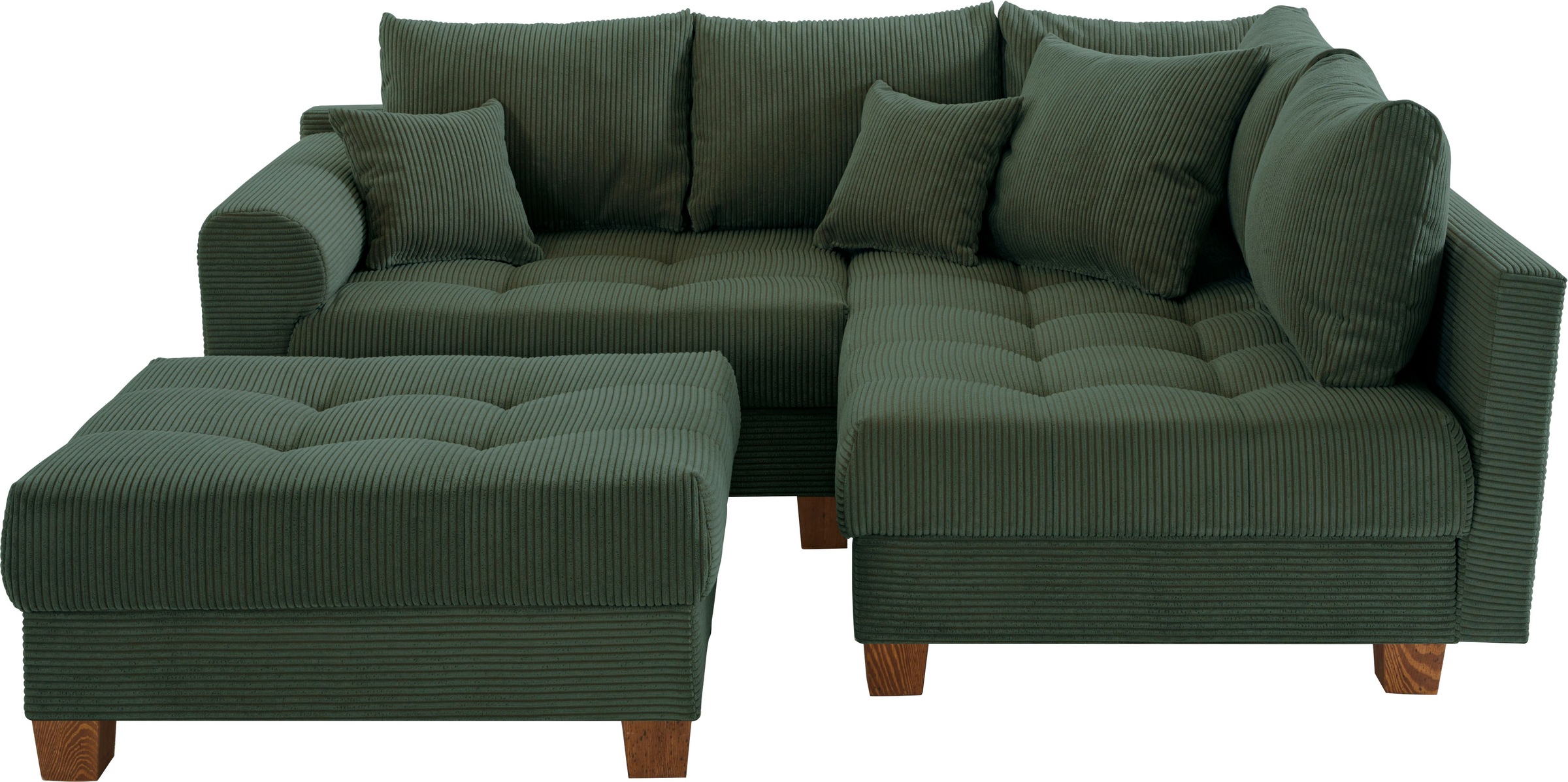 Home affaire Ecksofa »Rice L-Form inkl. Hocker«, (Set, mit Hocker), mit Bon günstig online kaufen