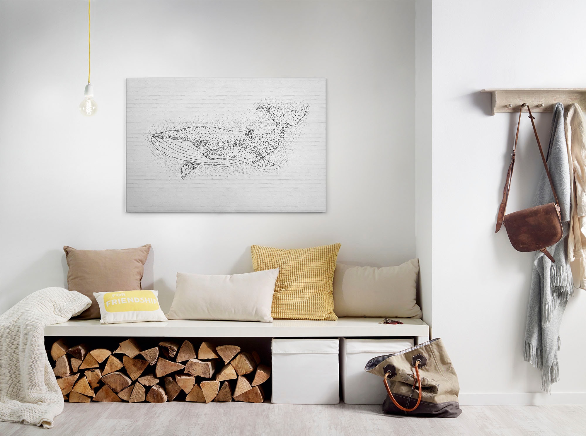 Bricoflor Wal Bild Im Industrial Stil Modernes Leinwand Bild Mit Blauwal Ge günstig online kaufen