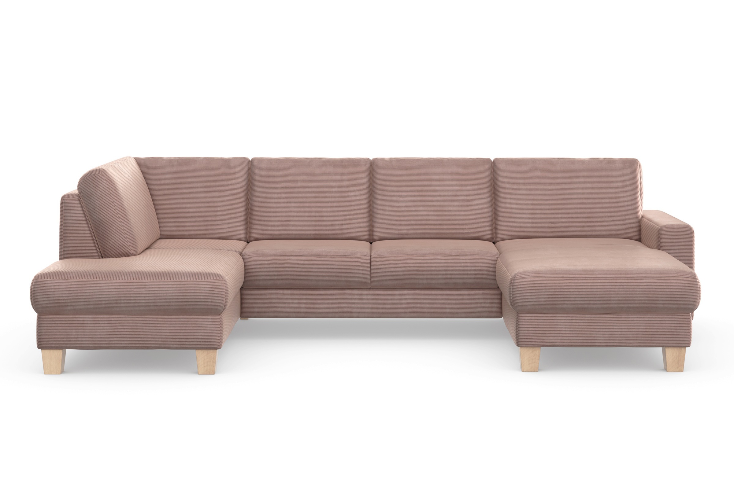 Home affaire Wohnlandschaft »Summer U-Form«, mit oder ohne Bettfunktion und Bettkasten, Cord-Bezug