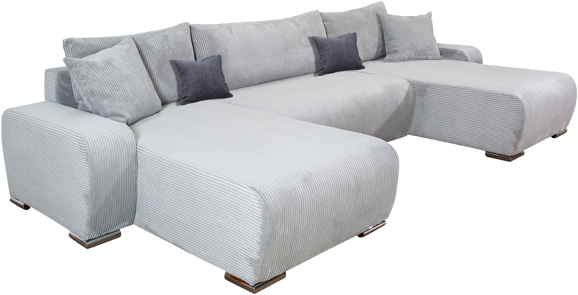 COLLECTION AB Wohnlandschaft »Paola U-Form«, mit Schlaffunktion, Stauraum, Zierkissen und Bonnellfederkern, Cord