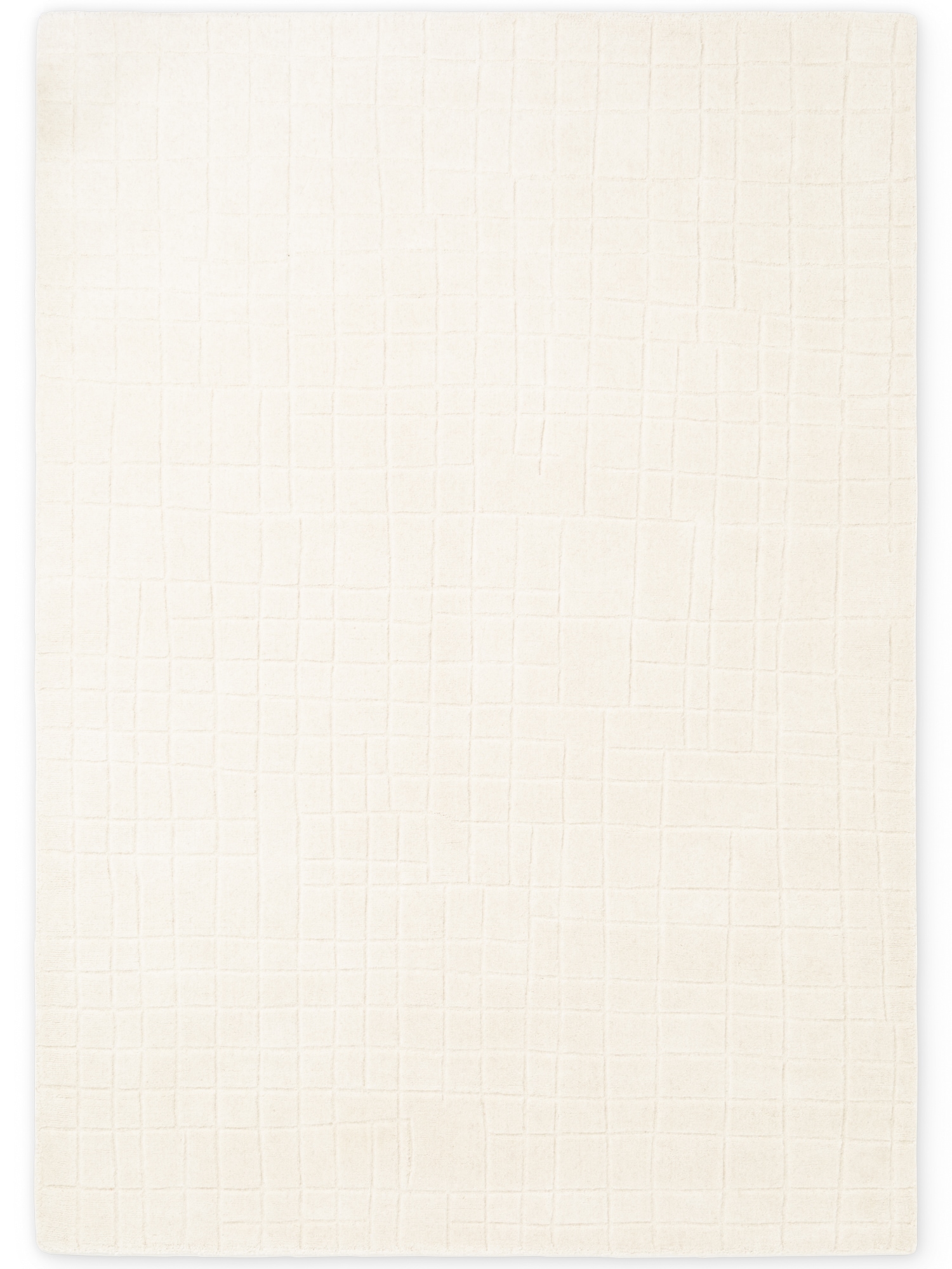 Villeroy & Boch Wollteppich »Kenso« rechteckig 15 mm Höhe Wolle, Kariert, Natur, Handgemacht, Wohnzimmer, Schlafzimmer, Hygge