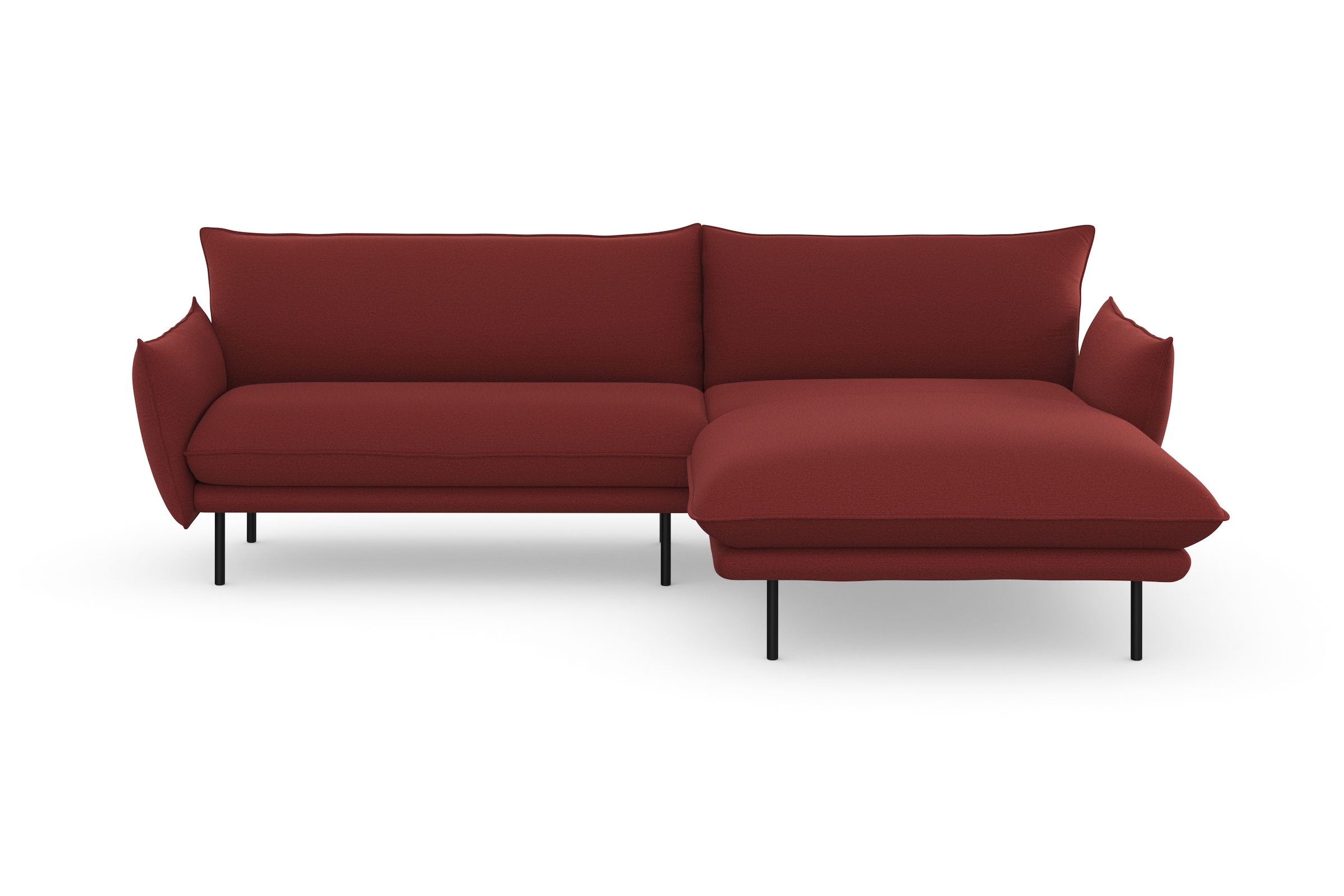 andas Ecksofa "Stine L-Form", Besonderes Design durch Kissenoptik und Keder günstig online kaufen