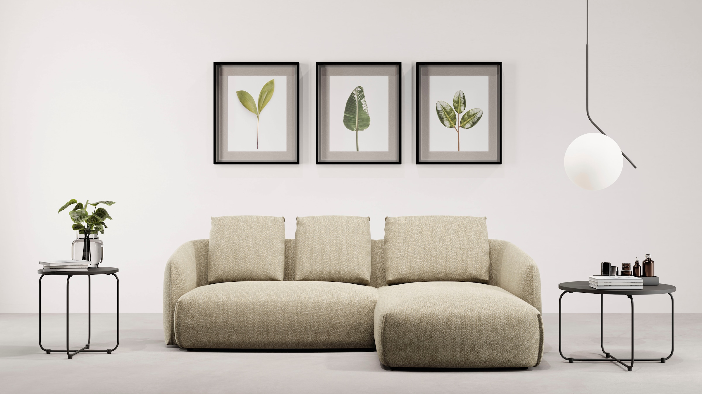 TRENDMANUFAKTUR Ecksofa "Shawn Designsofa mit elegant geschwungen Armlehnen günstig online kaufen