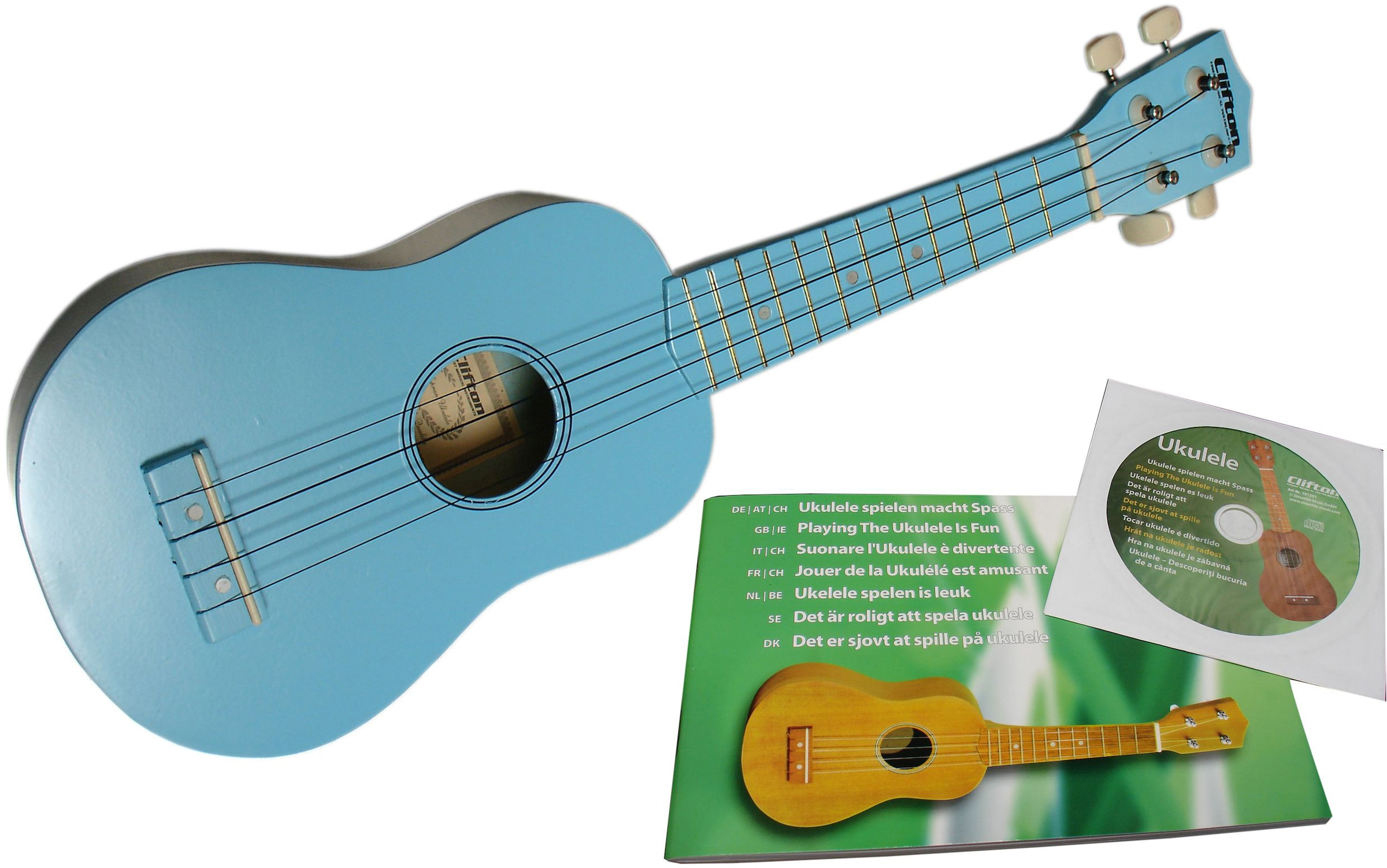 Clifton Ukulele »Sopran Ukulele mit Buch und CD, blau«