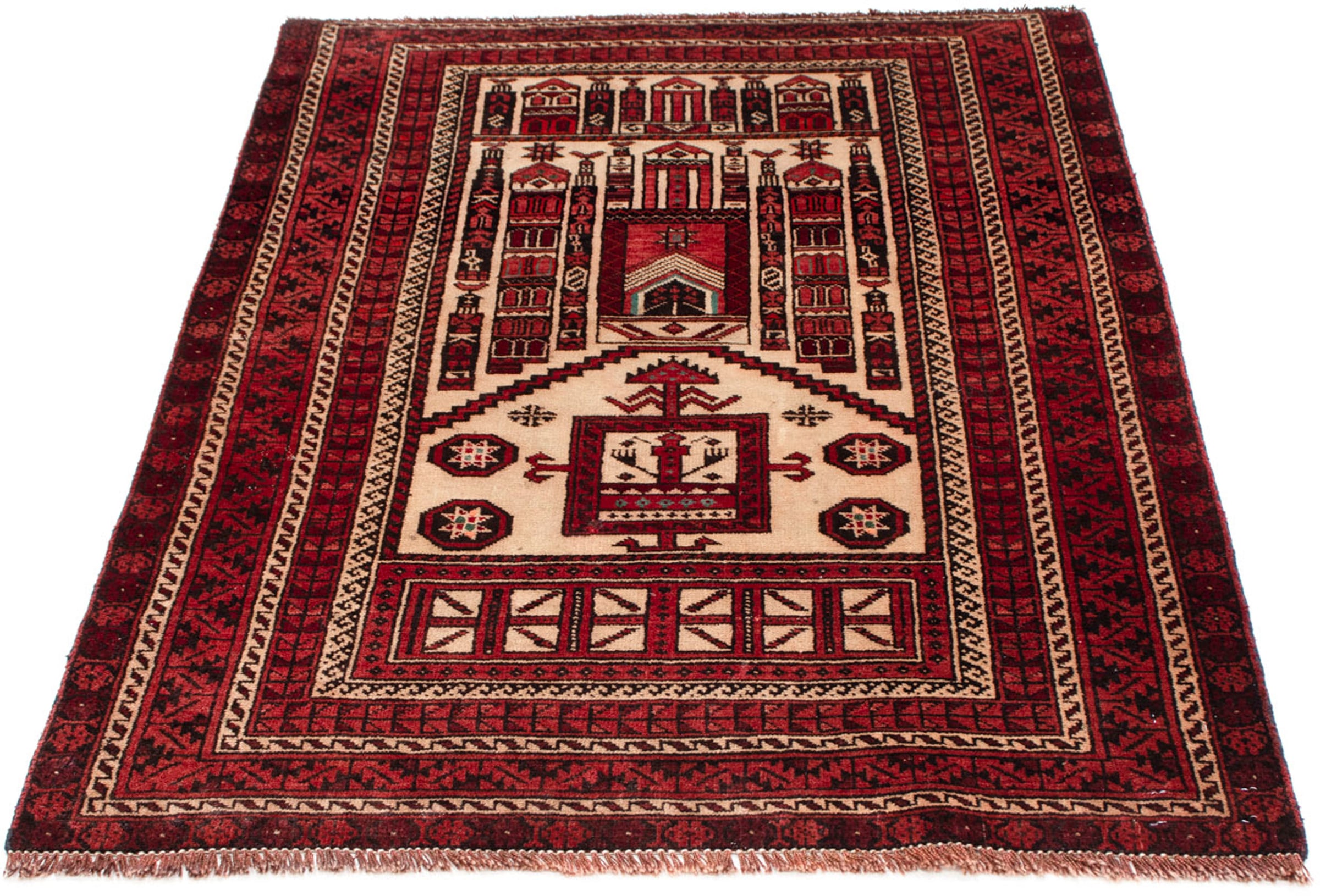 morgenland Orientteppich »Belutsch - 138 x 89 cm - dunkelrot«, rechteckig, günstig online kaufen