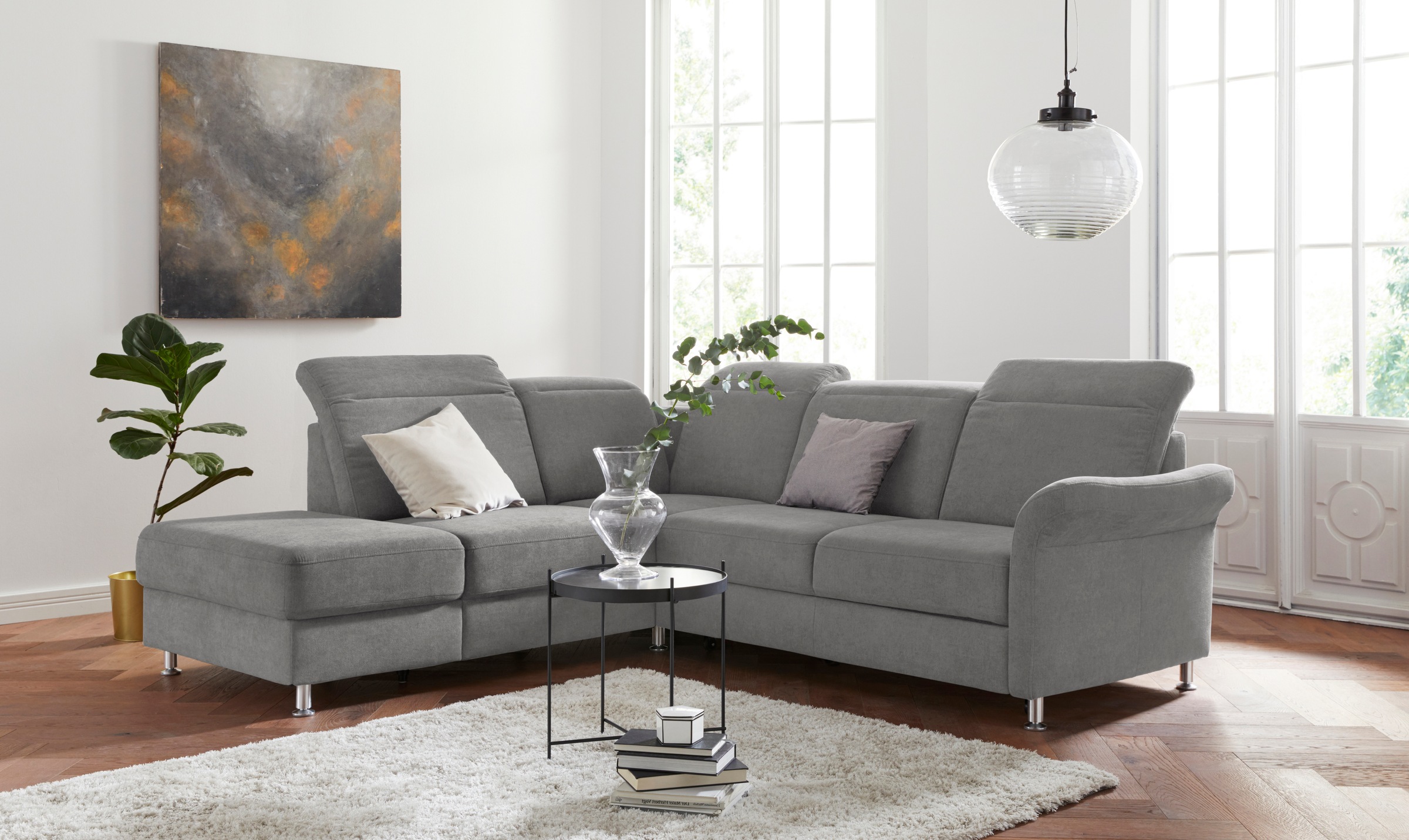 sit&more Ecksofa »Darwin L-Form«, inklusive Federkern, wahlweise mit Kopfte günstig online kaufen