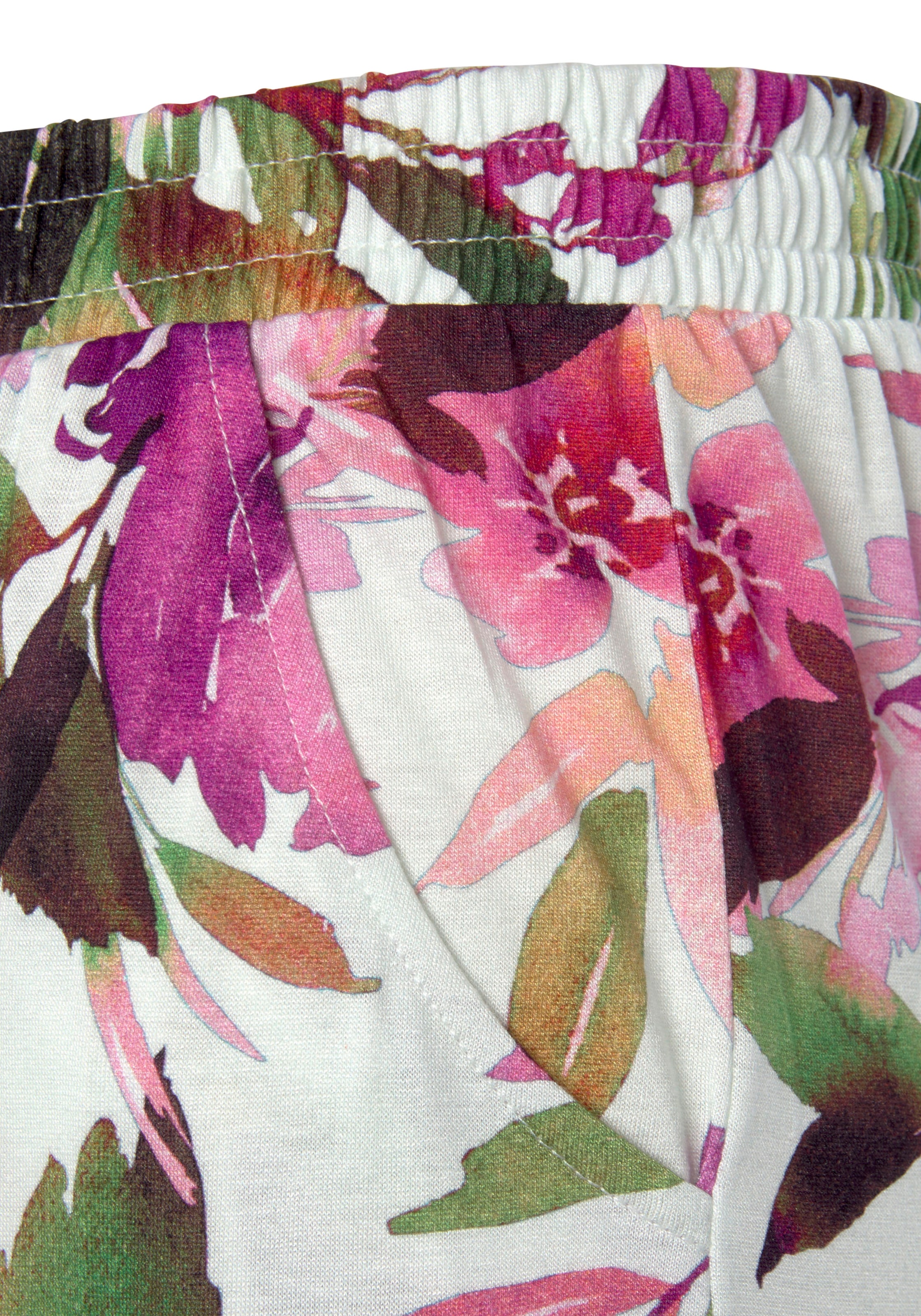 Beachtime Jerseyhose, mit Blumendruck und elastischem Bund, Sommerhose, Strandhose