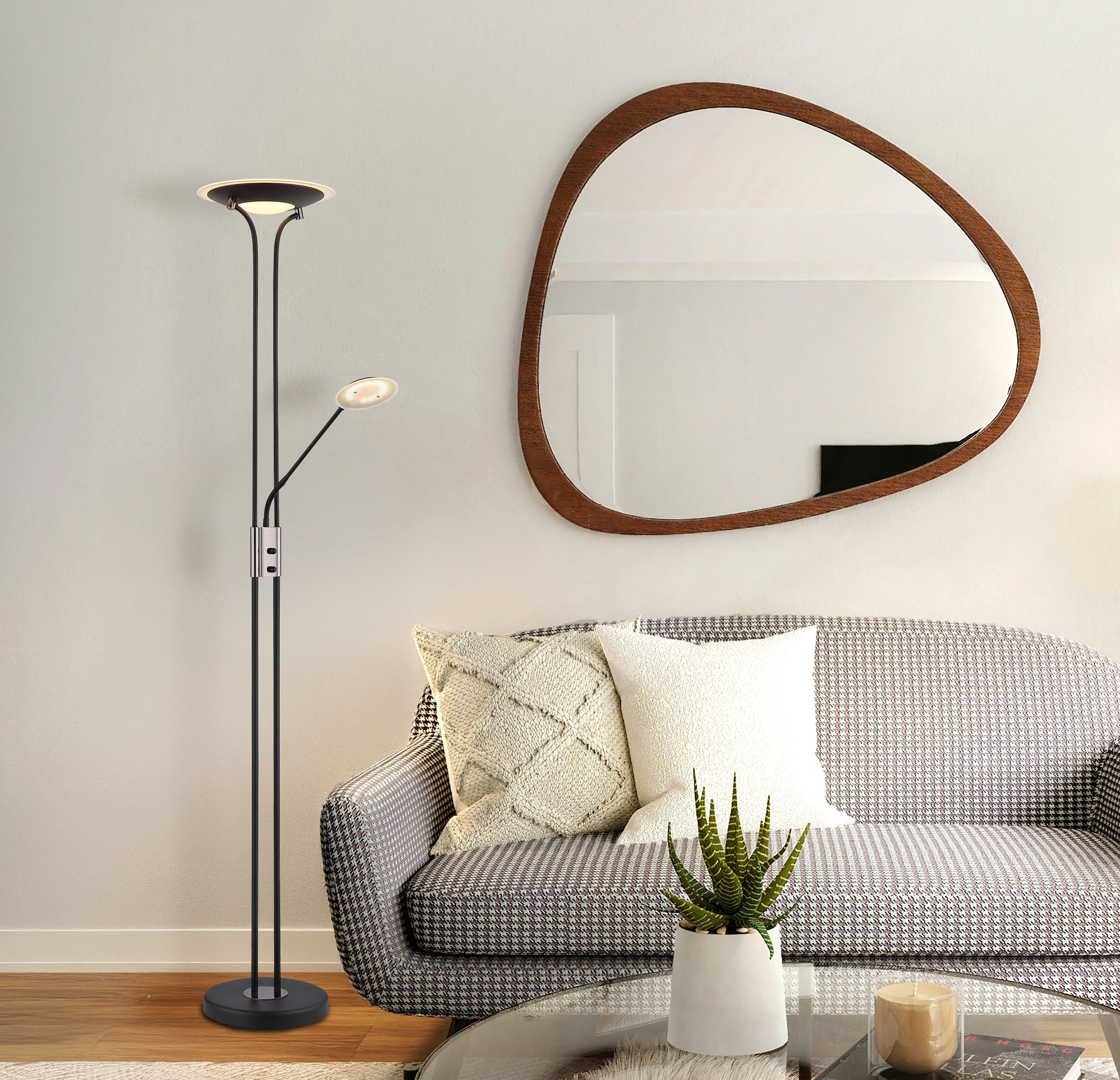 GLOBO LIGHTING LED Stehlampe »TAMIKA«, Leuchtmittel LED-Modul | LED fest integriert, Stehleuchte/Wohnzimmer/Schlafzimmer/Flur