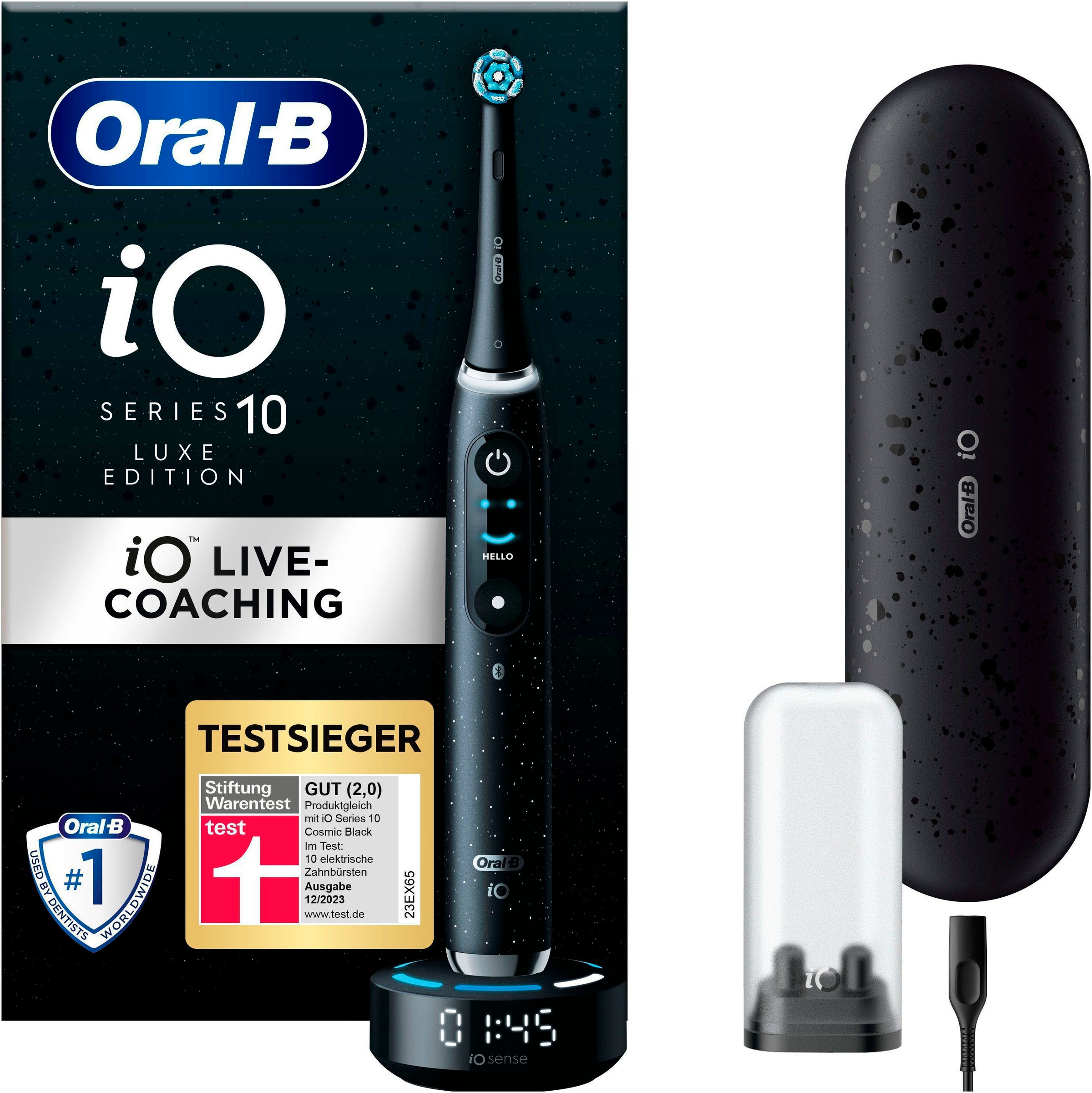 ORAL-B Elektrische Zahnbürste »iO Series 10 Luxe Edition« 1 Stk. Aufsteckbürsten Magnet-Technologie Cosmic Black LÄNGER GUTE MUNDGESUNDHEIT - 8 von...